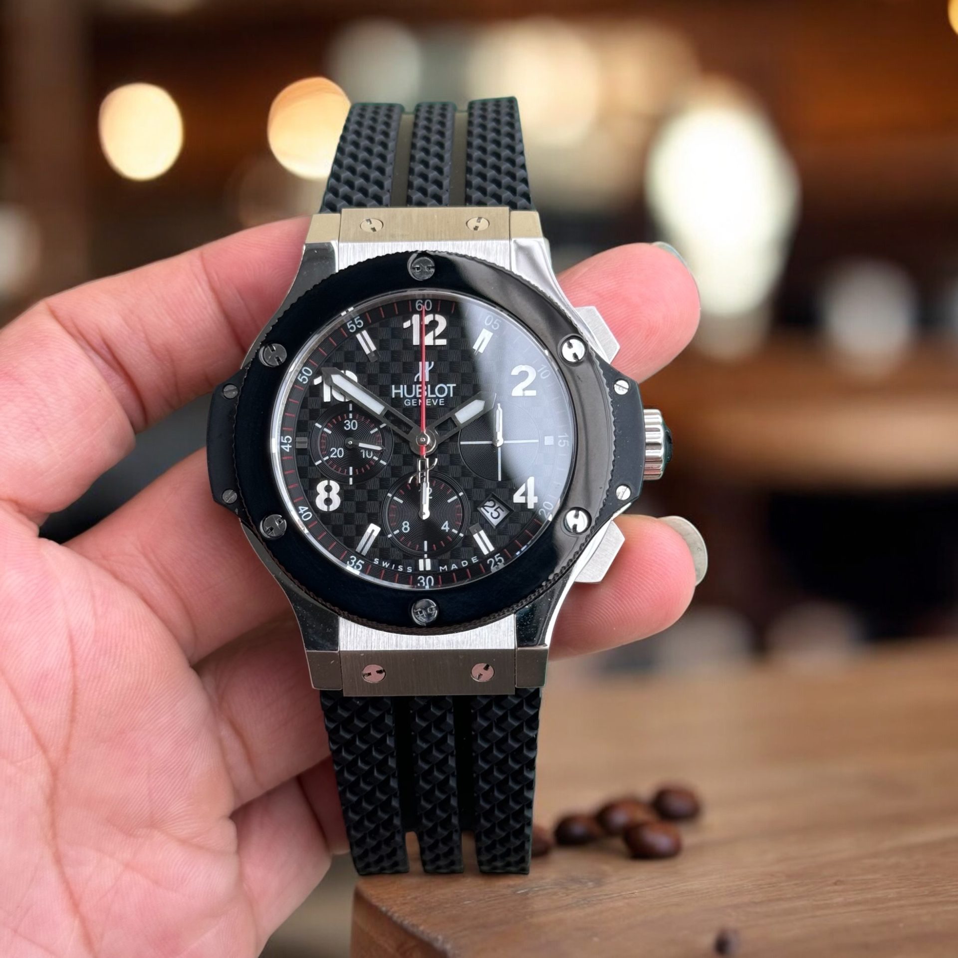 Hublot Replica 1:1 Watch Big Bang Chronograph Titanium Black Ceramic Bezel 44mm - Top club