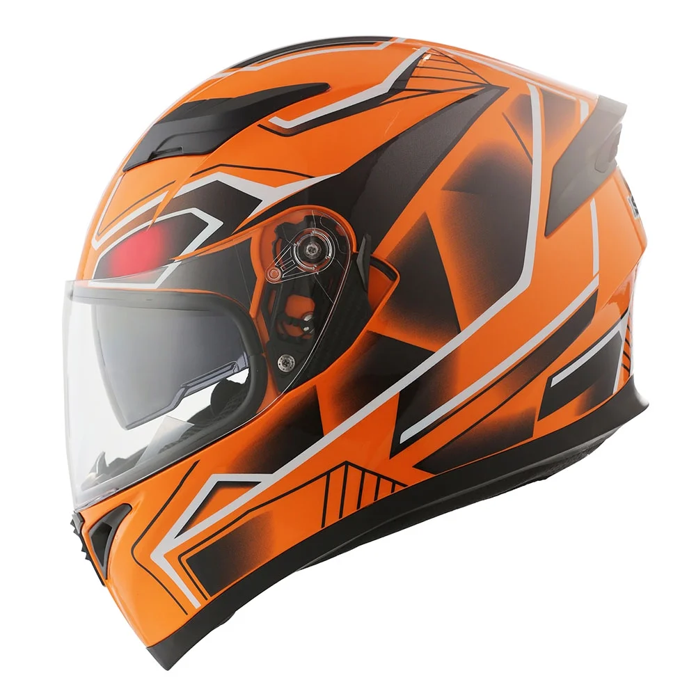 1Storm Motorcycle Modular Full Face Flip up Dual Visor Helmet + Spoiler + Motorcycle Bluetooth Headset: HJK316 Mechanic Red - Image 42