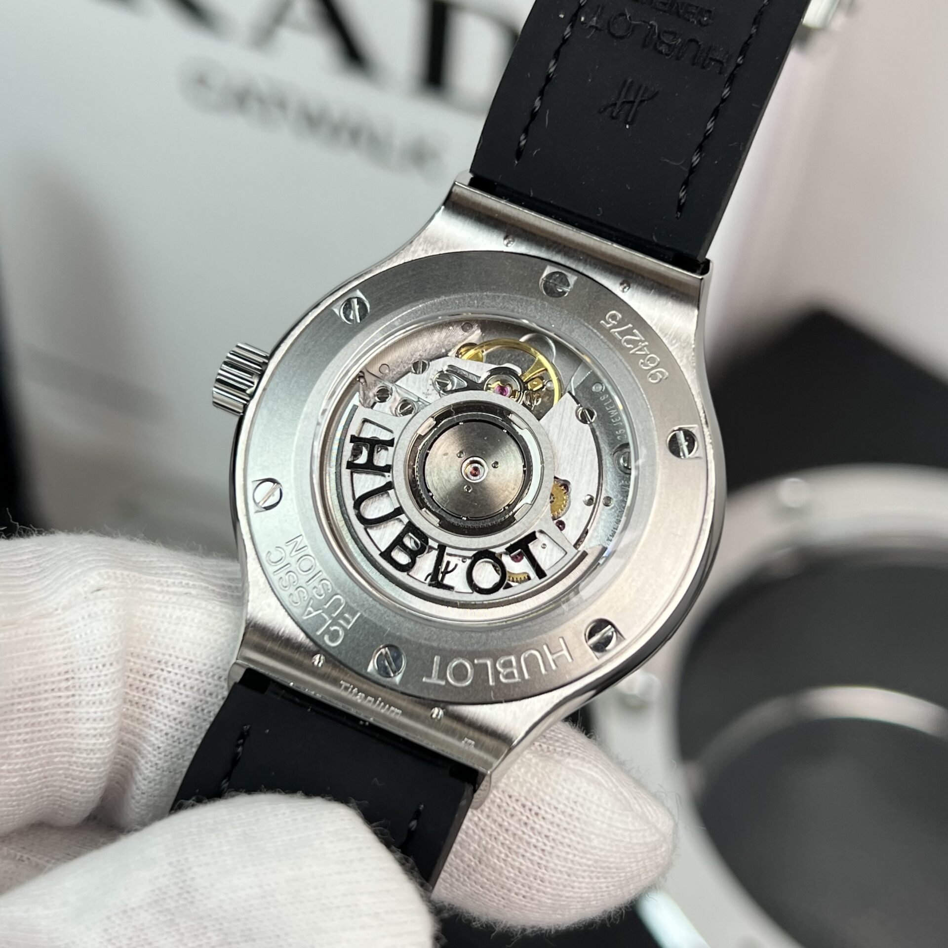 Hublot Classic Fusion Replica Watch With Full Moissanite Black HBF 38mm - Top club