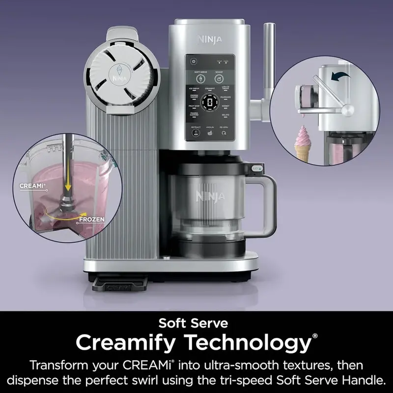 Ninja CREAMi Swirl Ice Cream And Soft Serve Maker, 13 Programs, Two 16oz Pints - NC701