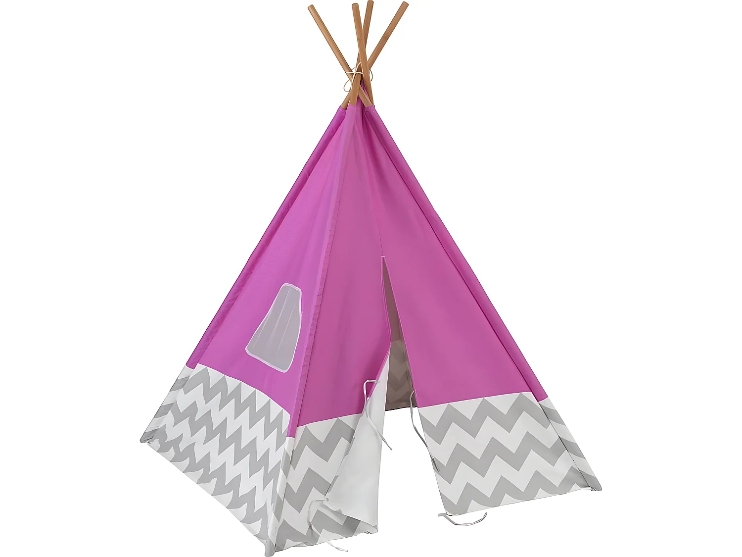 Tipi enfant en toile et bambou Rose
