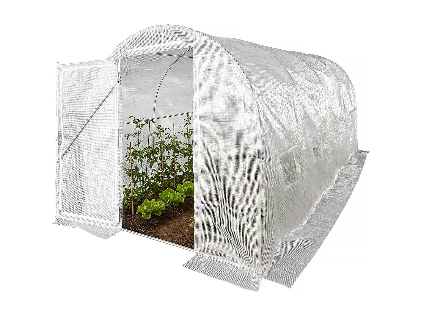 Serre tunelle de jardin avec porte 4,5 x 2 m 