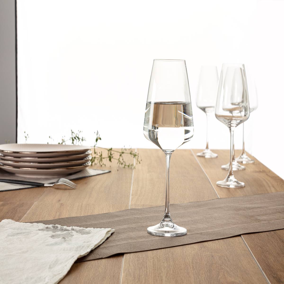 Set of 6 water glasses "Selenga" 450 ml, Transparent