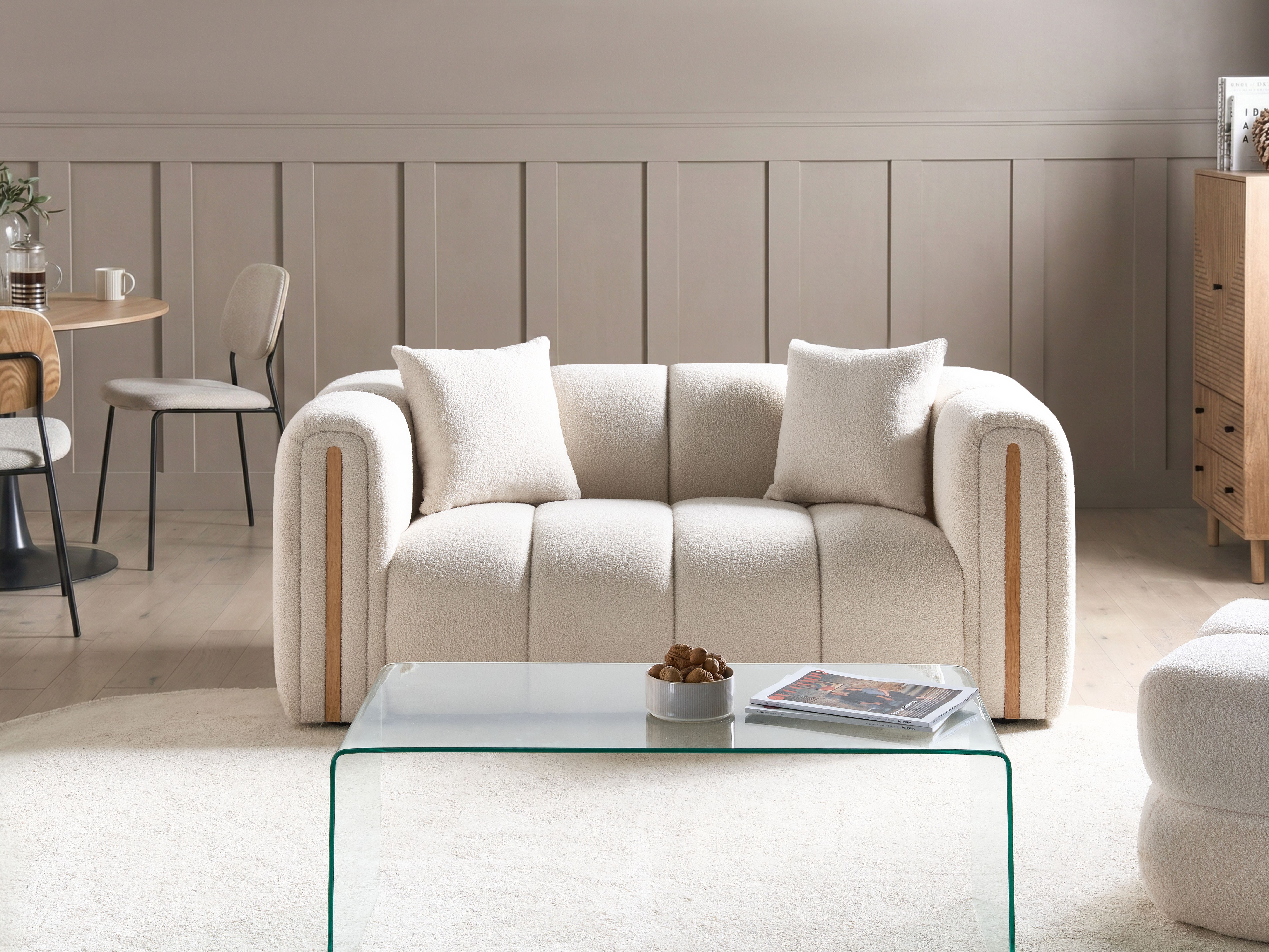 Sofa 2 Seater MORSIL Boucle Off-White