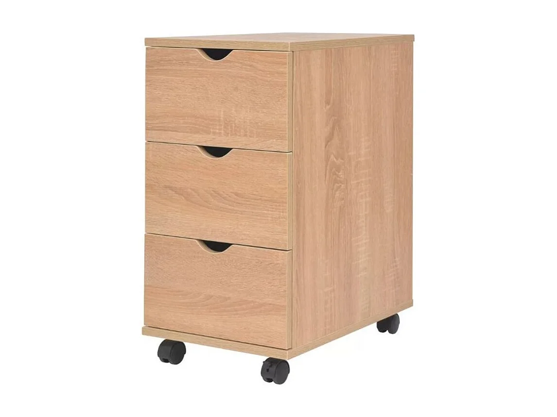 Meuble de rangement 3 tiroirs chêne clair Kapci