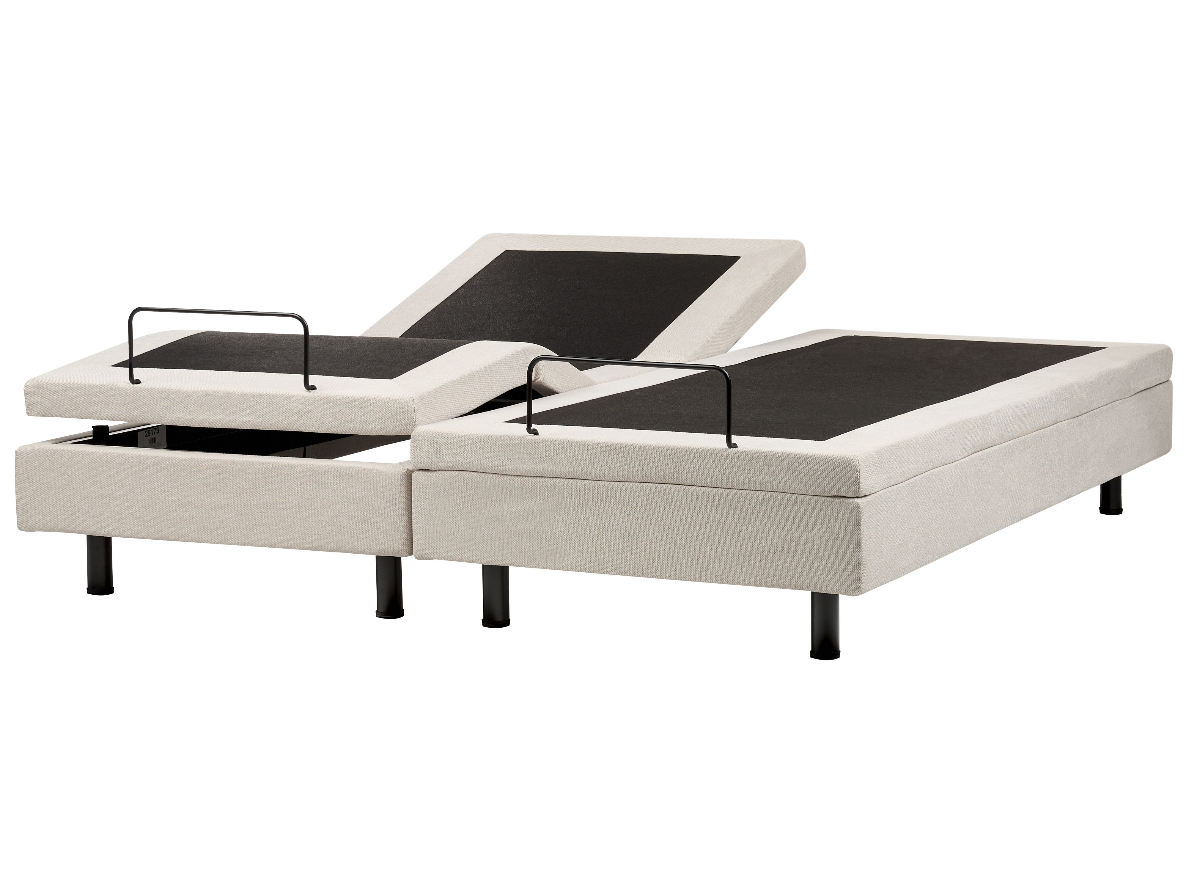 Adjustable Bed without Headboard Fabric CASTELLAN 180 x 200 cm (EU Super King) Light Beige