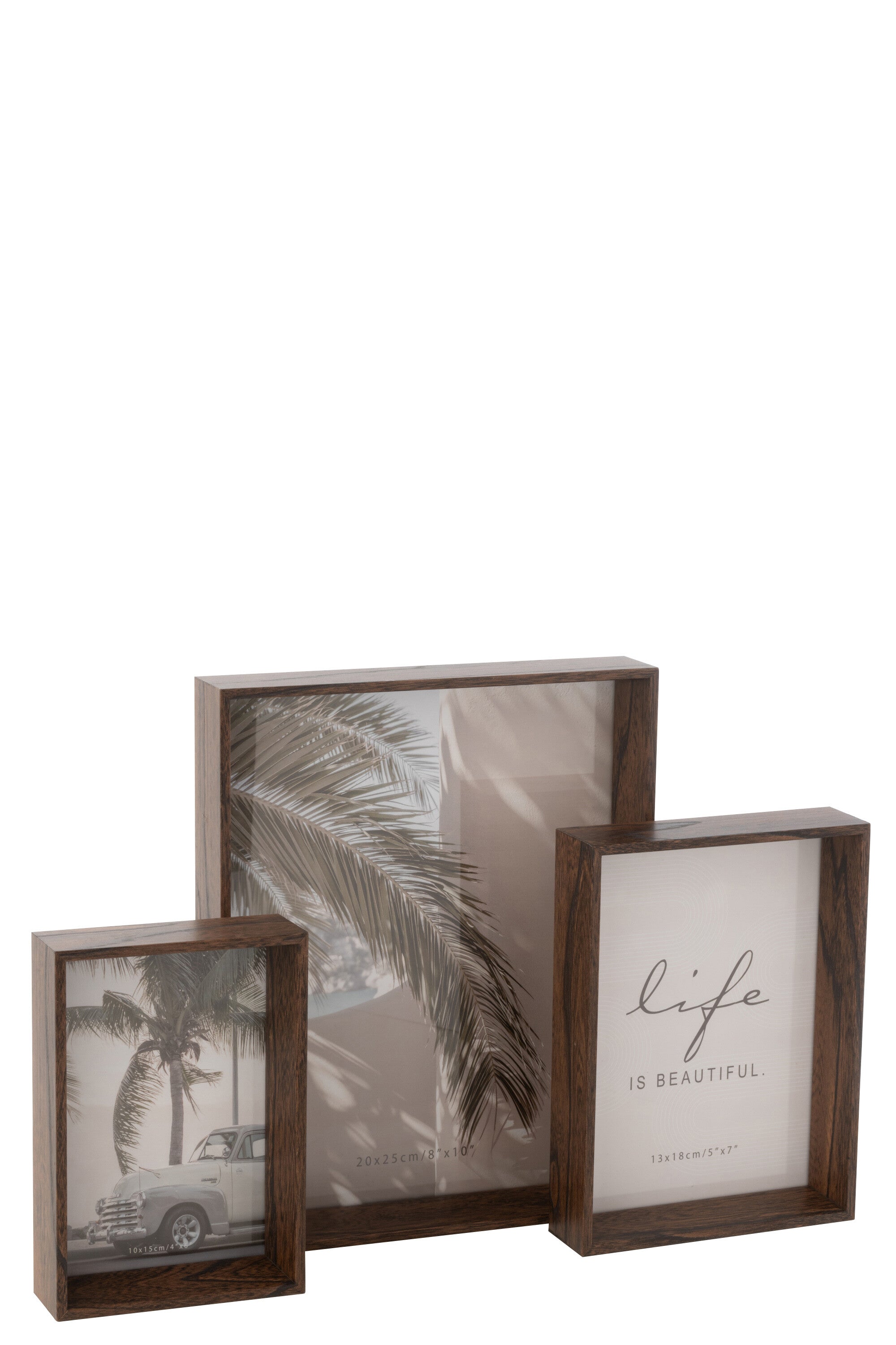 J-Line fotolijst moira - hout - bruin - large