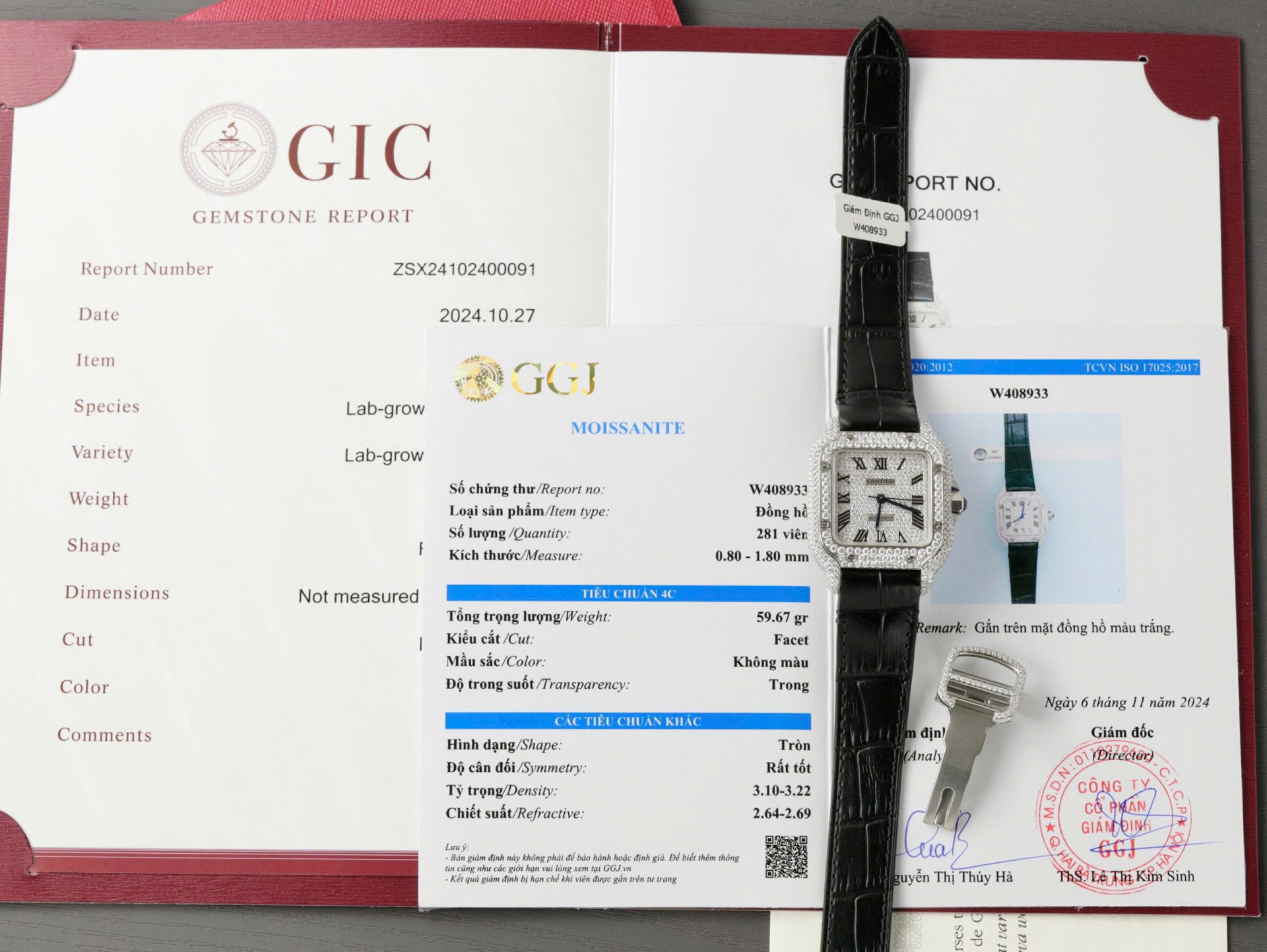 Cartier Santos Women Copies Watches Full Moissanite Diamonds Custom 35mm - Top club
