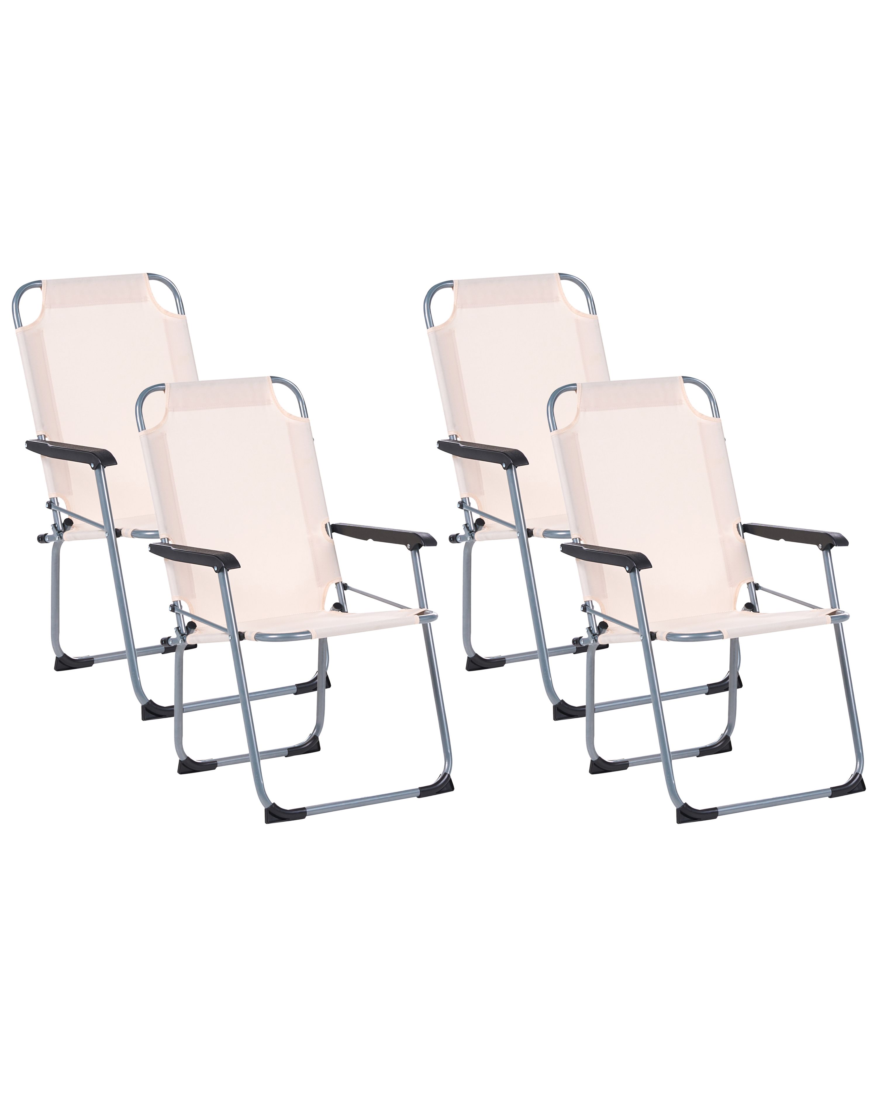 Set of 4 Garden Chairs GALATSI Folding Metal Beige