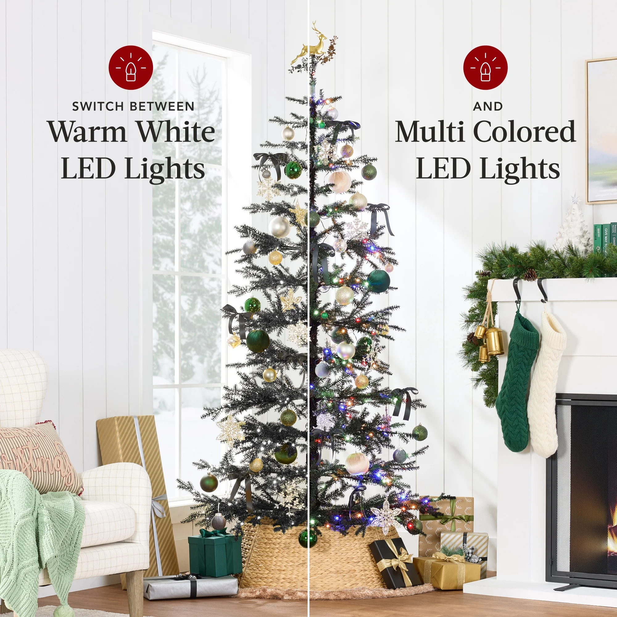 Best Choice Products 4.5ft Pre-Lit Sparse Christmas Tree w/ 100 2-in-1 LED Lights, Cordless Connection, Metal Stand - Image 36