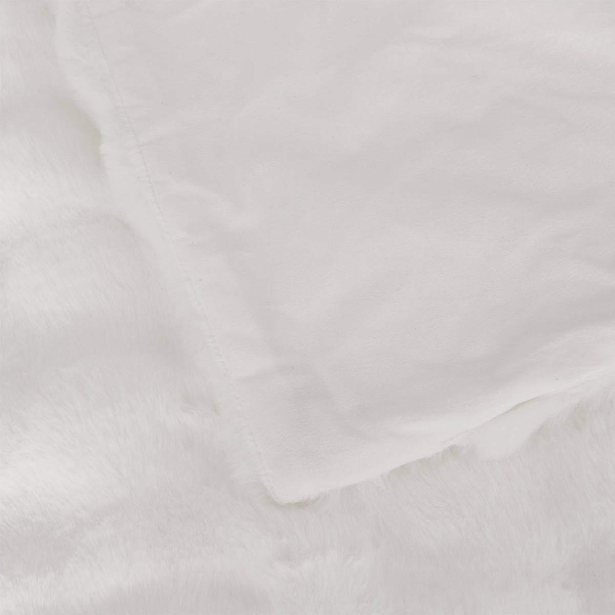 3D Faux Fur Throw "Zephy" White, 230x180 cm