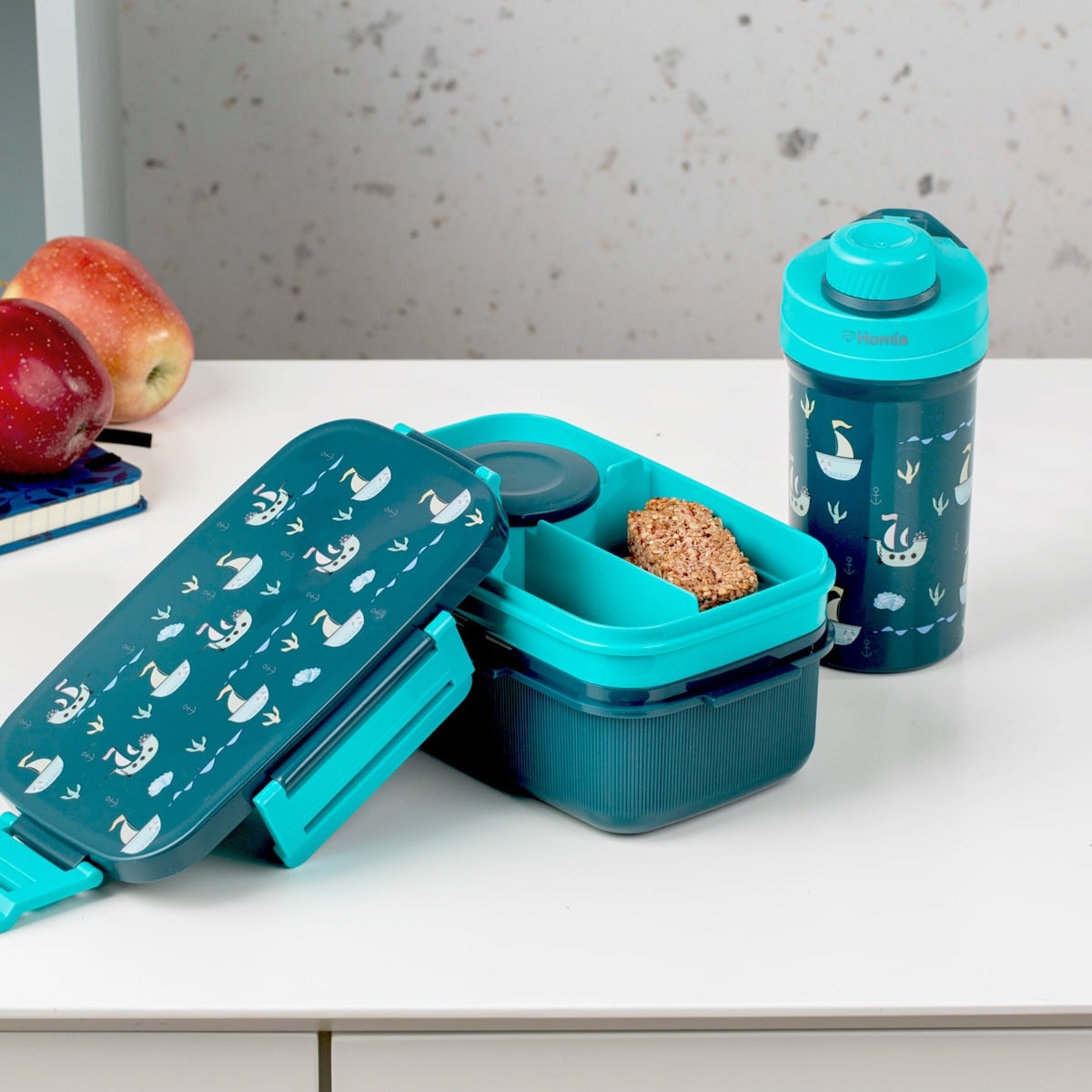 Zestaw lunchbox B2 CAIRO granatowy z kubkiem 1,8l + 0,5l