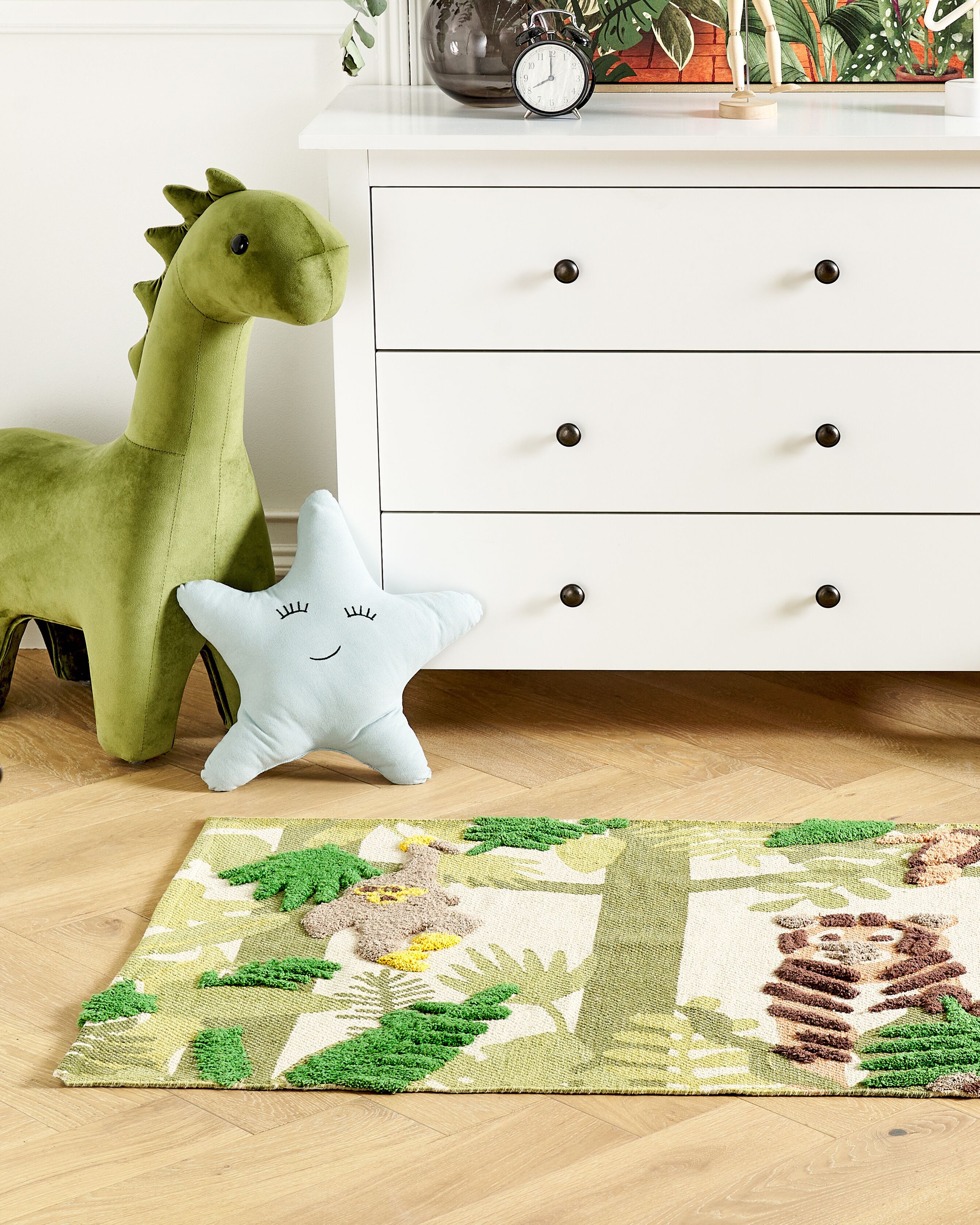 Kids Rug JANHTO Green 80 x 150 cm Cotton