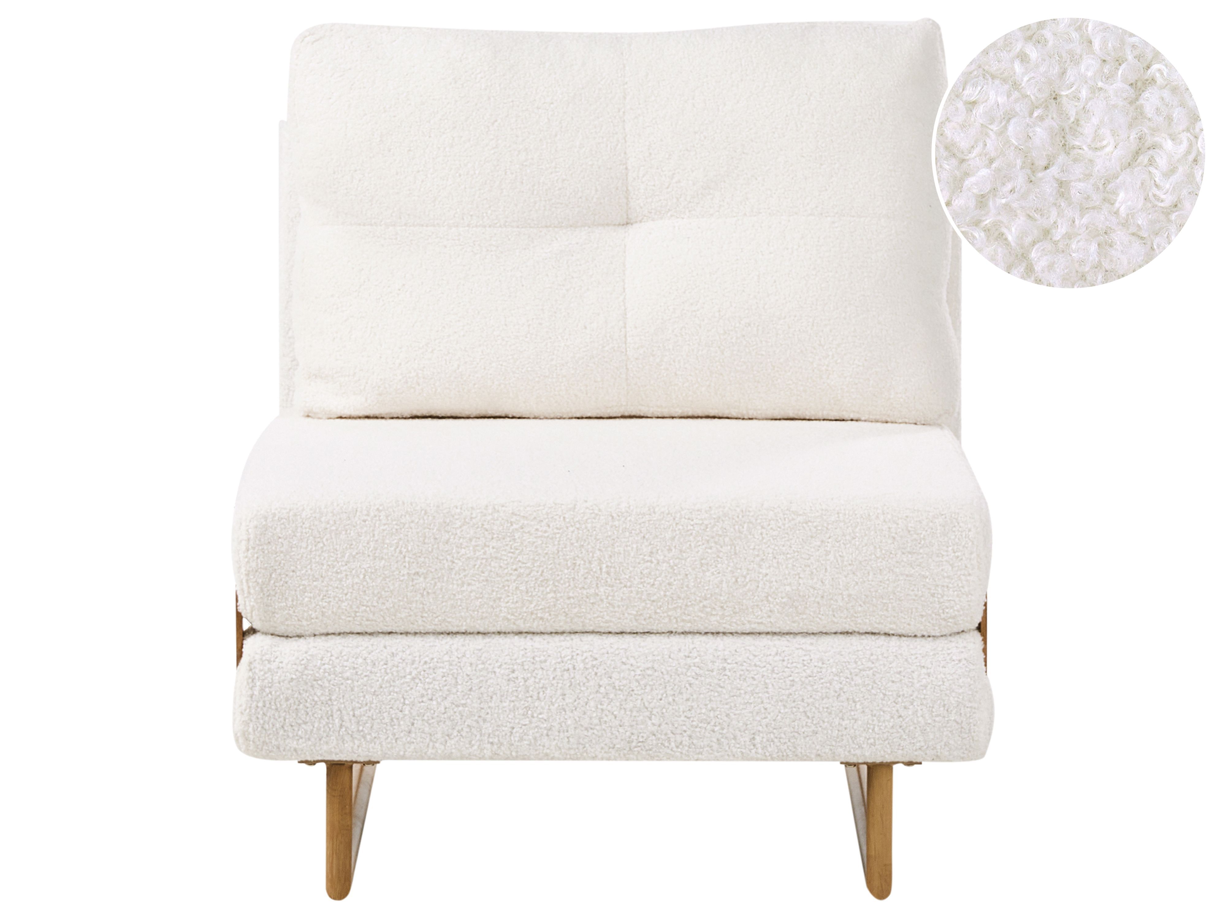 Single Sofa Bed JERSLEV Boucle Off-White