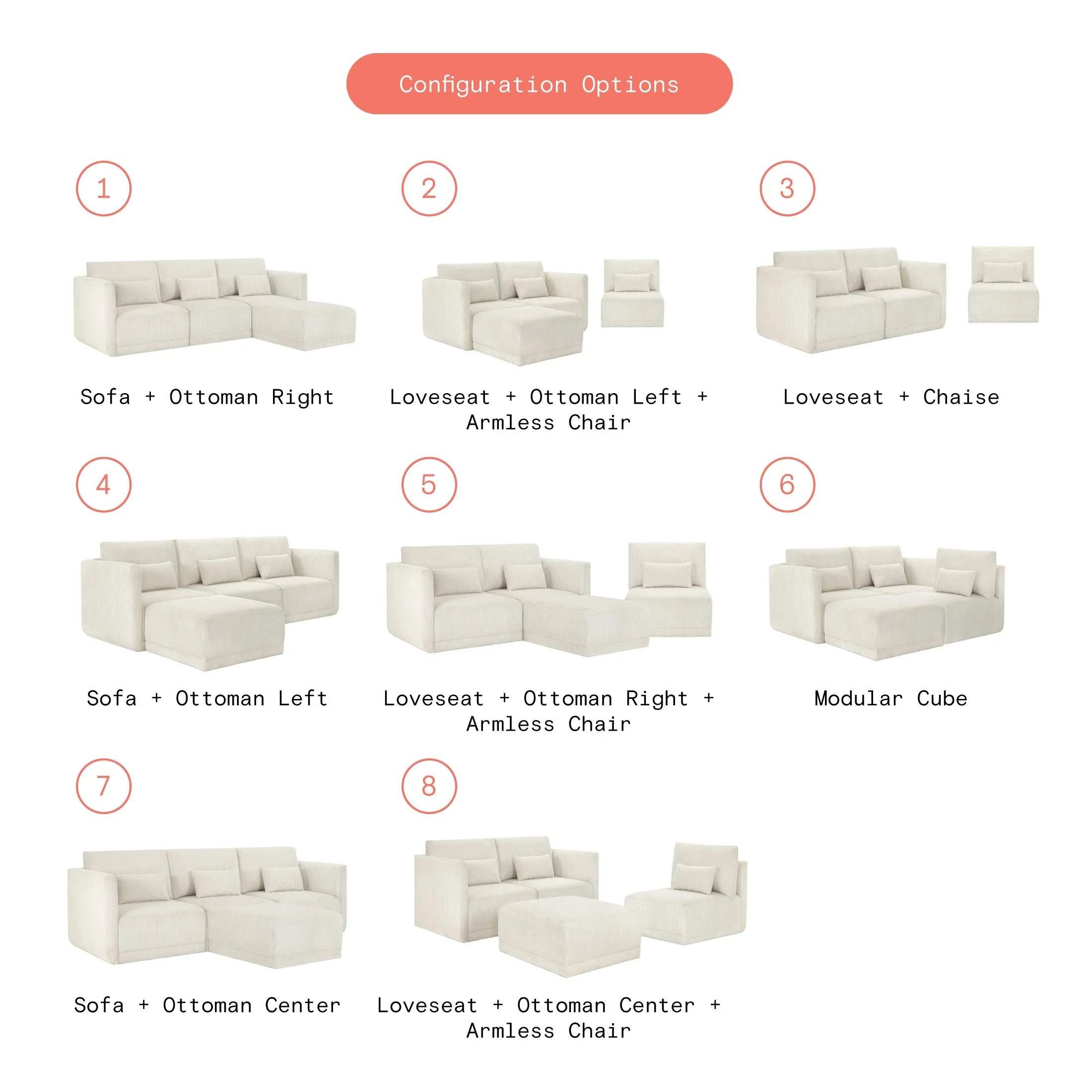 Beautiful Drew Modular Sectional Sofa with Ottoman by Drew Barrymore, Gray Fabric - Image 46