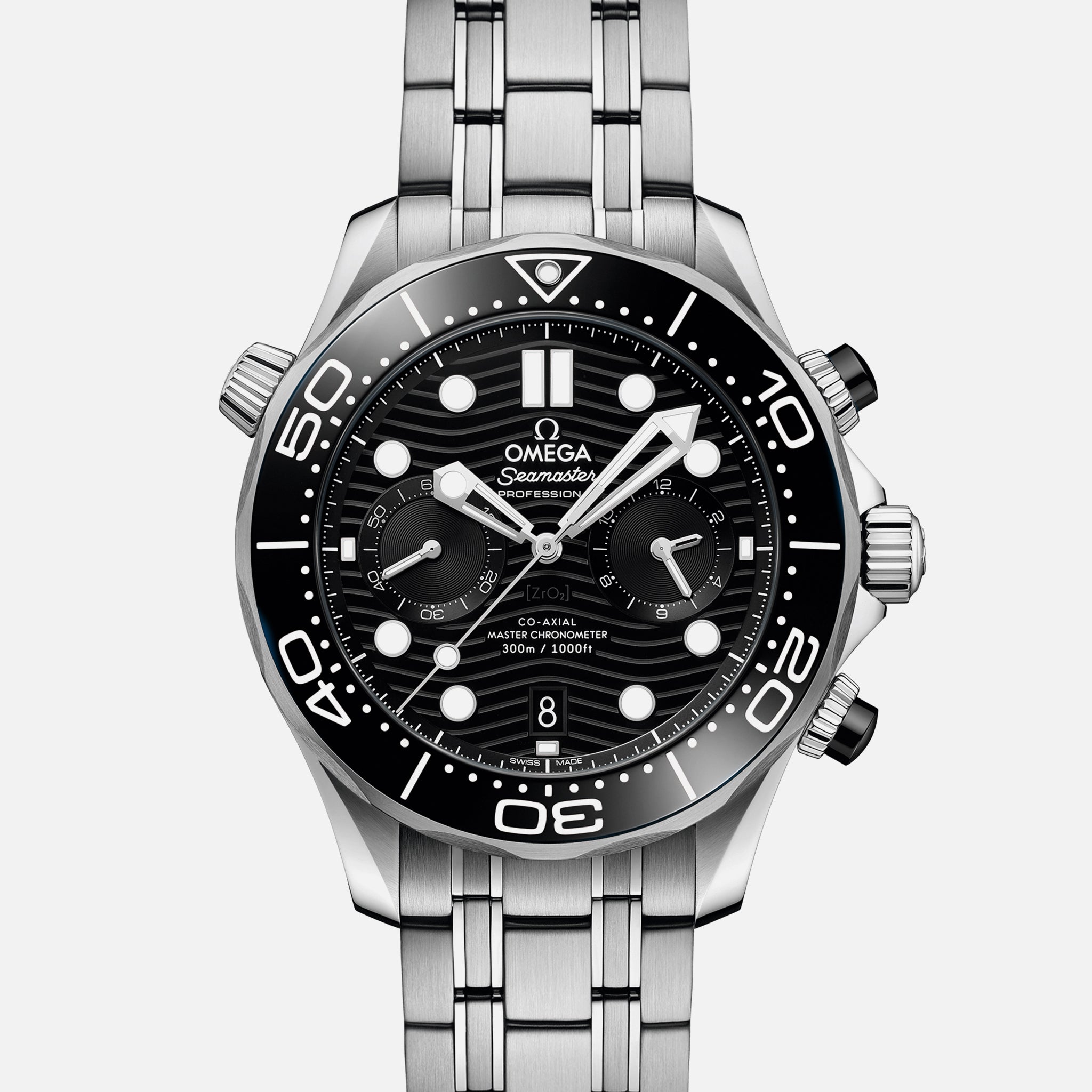 Seamaster Diver 300M Co-Axial Master Chronometer Chronograph 44mm Black Dial On Bracelet(1:1 replica) - Top club