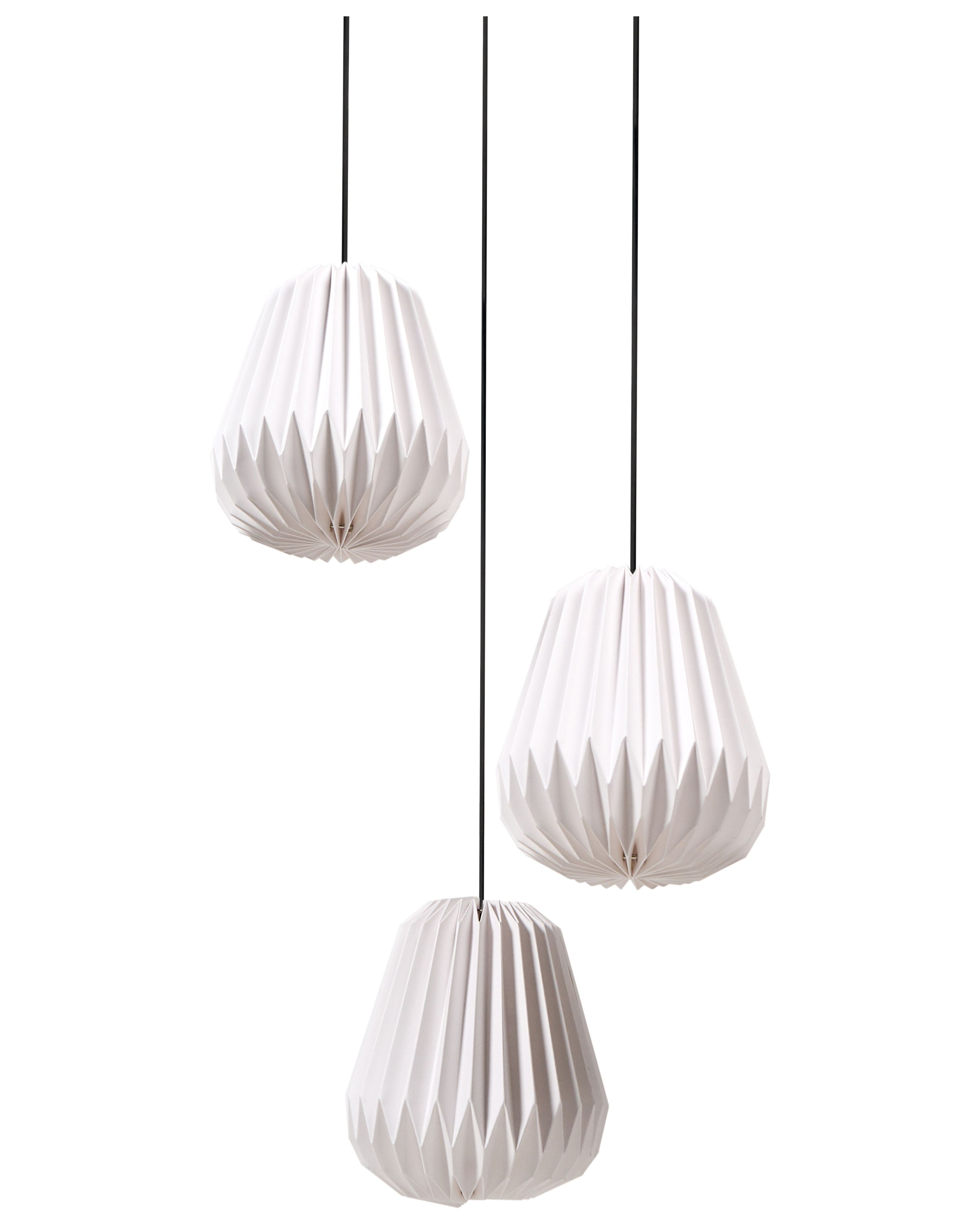 3 Light Pendant Lamp HONDE Paper White