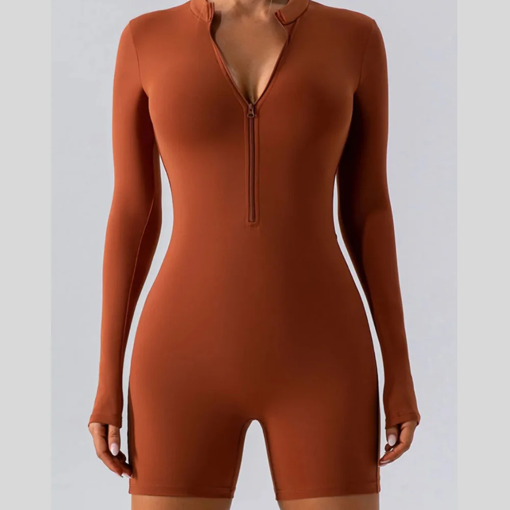 Half Zip Long Sleeve Active Romper - ZKZOOK
