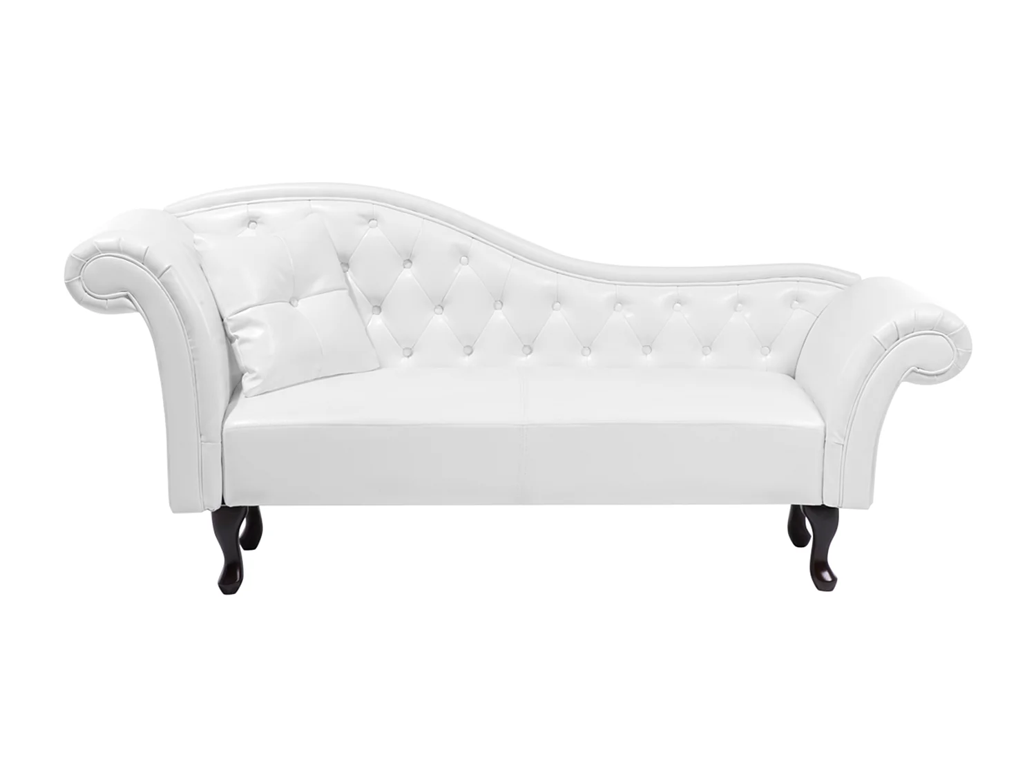 Chaise longue côté gauche LATTES Cuir PU Blanc