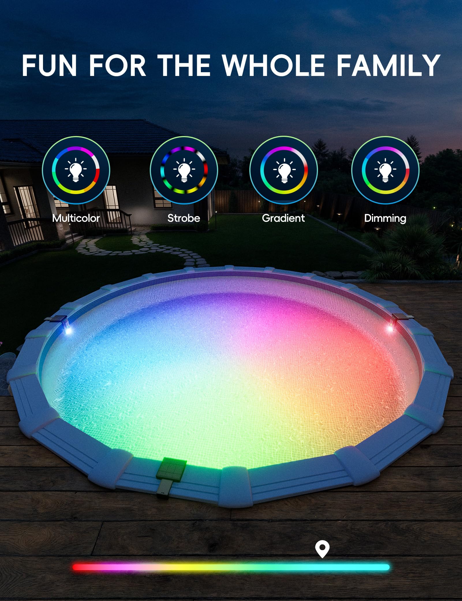 Solar LED Pool Light - 42 LEDs, 10 Color Options - Image 8 Solar LED Pool Light - 42 LEDs, 10 Color Options - Image 8