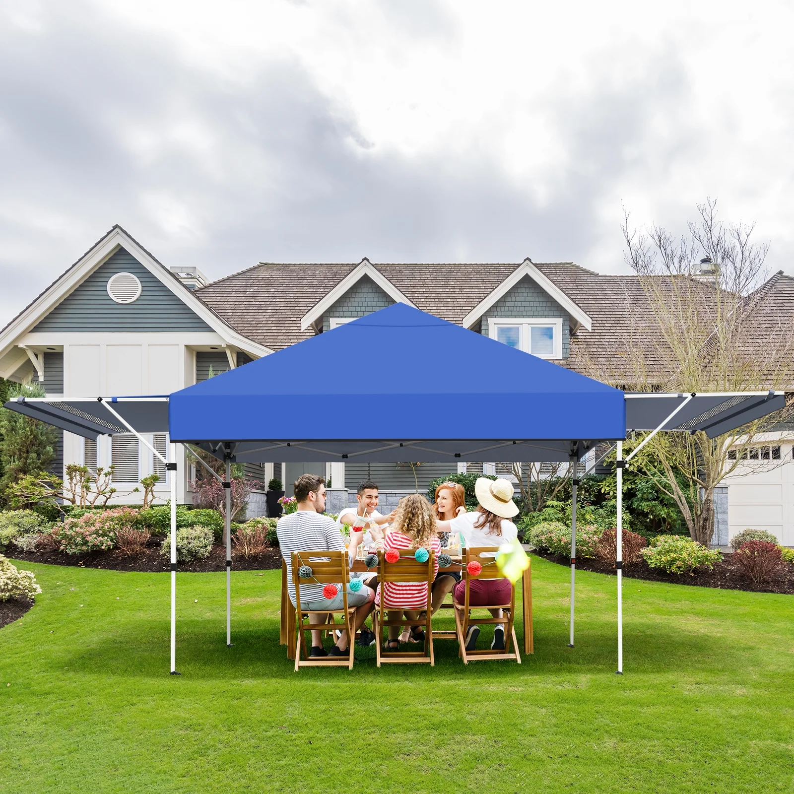 Patiojoy 10x17ft Pop up Canopy 3 Height Adjustment Folding Tent with Roller Bag White - Image 32