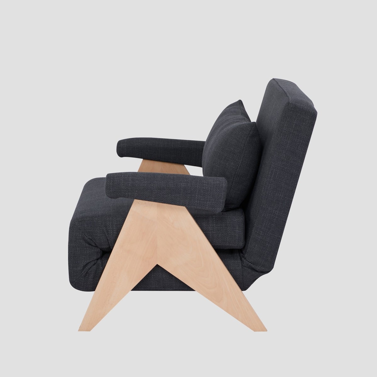 Sofa CALORE 1-osobowa, z funkcją spania ciemnoszara 117x90x82 cm