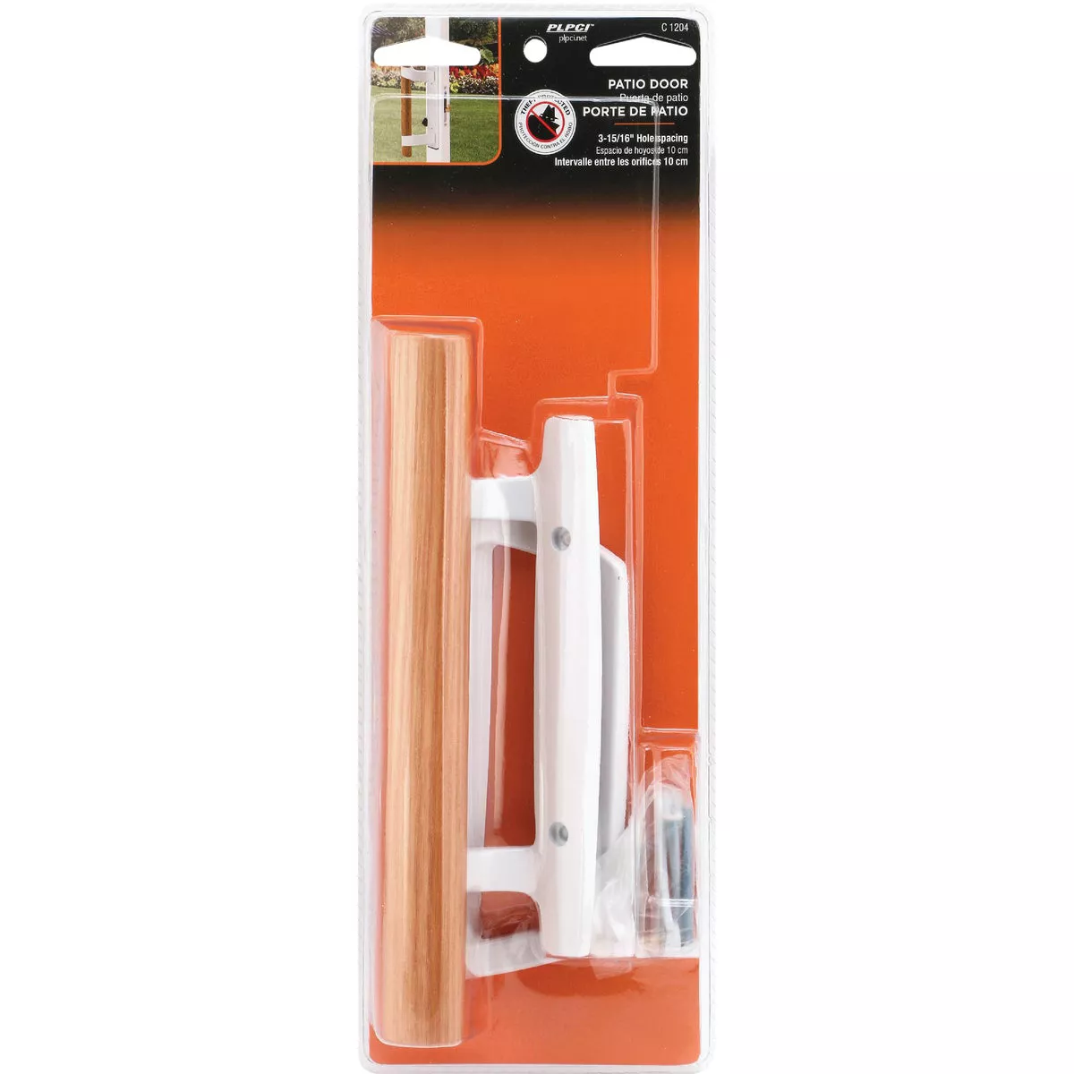Prime-Line White Mortise Style Outside Sliding Door Handle Set