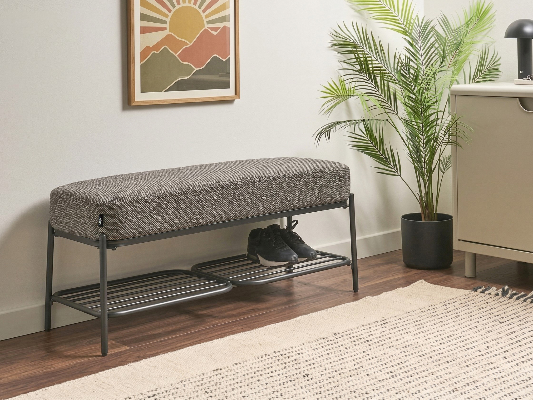 Shoe Bench TRUCKEE Fabric Black