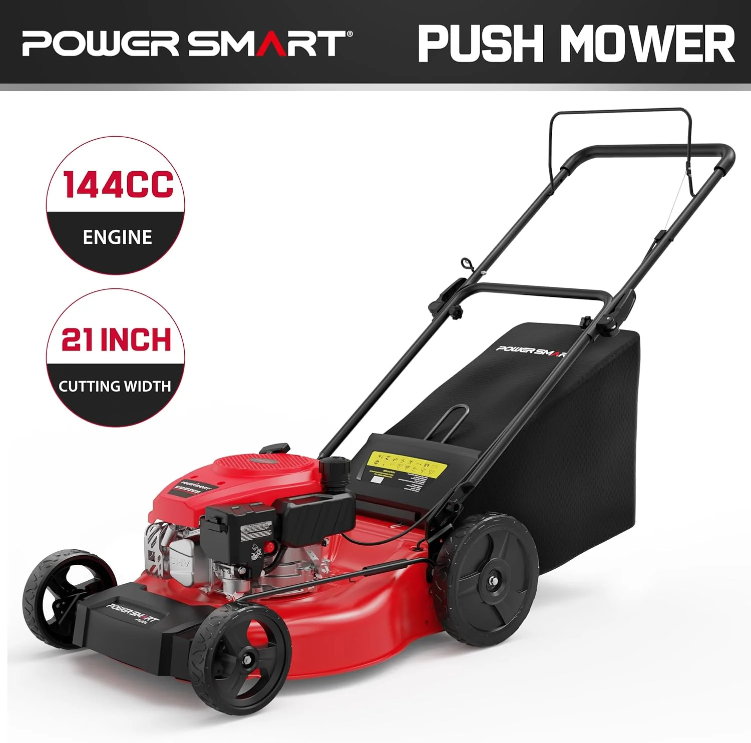 PowerSmart 21 in 2-in-1 Push Lawn Mower With 144cc Engine - 6-Position Height Adjustment - Image 7 PowerSmart 21 in 2-in-1 Push Lawn Mower With 144cc Engine - 6-Position Height Adjustment - Image 7