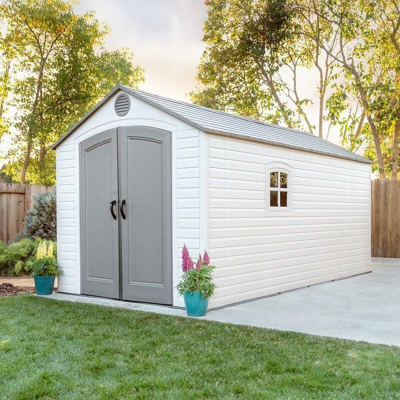 Lifetime Plastic Storage Shed 8 ft. W x 15 ft. D, Desert Sand - 60075 - Image 3 Lifetime Plastic Storage Shed 8 ft. W x 15 ft. D, Desert Sand - 60075 - Image 3