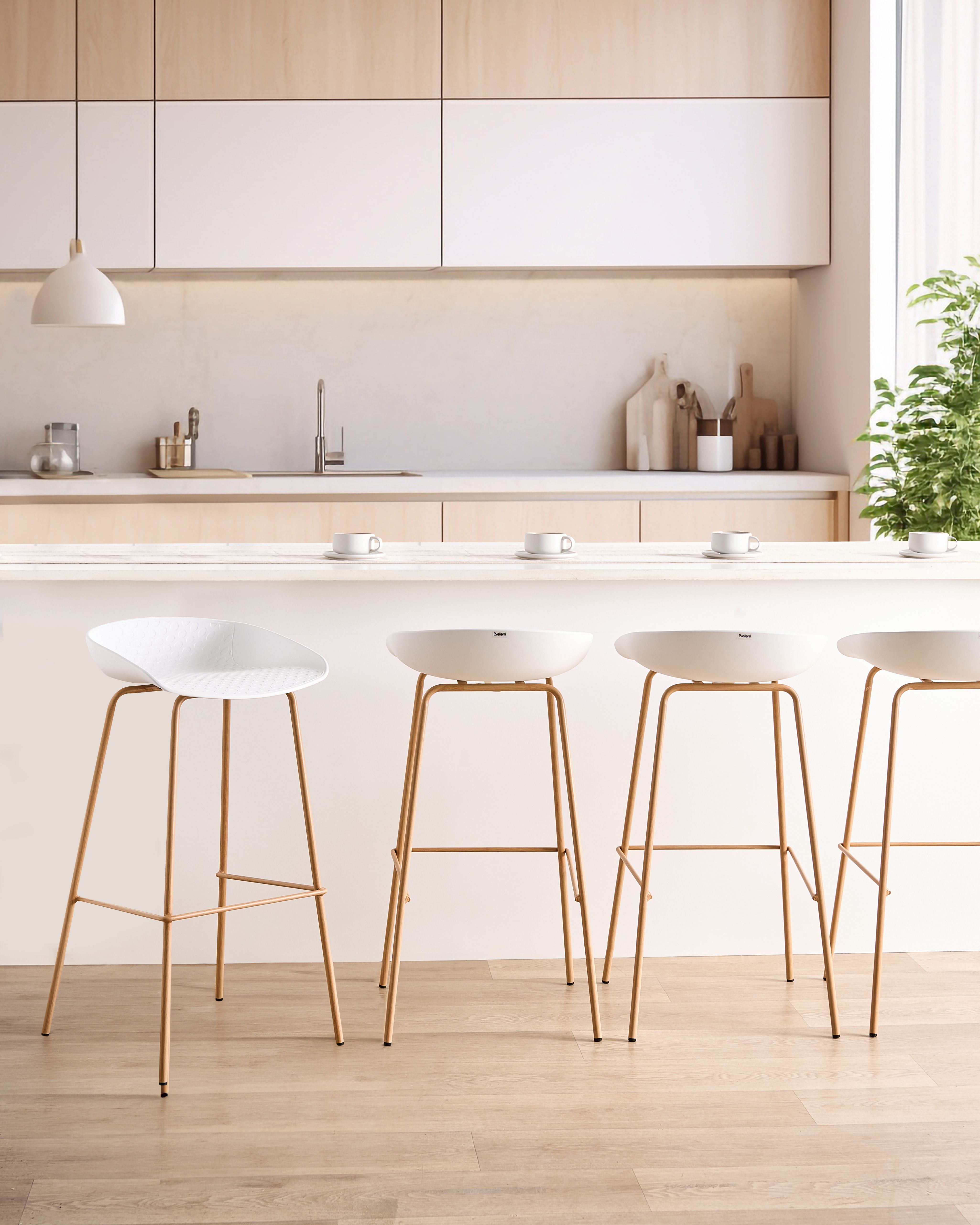 Set of 4 Bar Chairs VENLO White