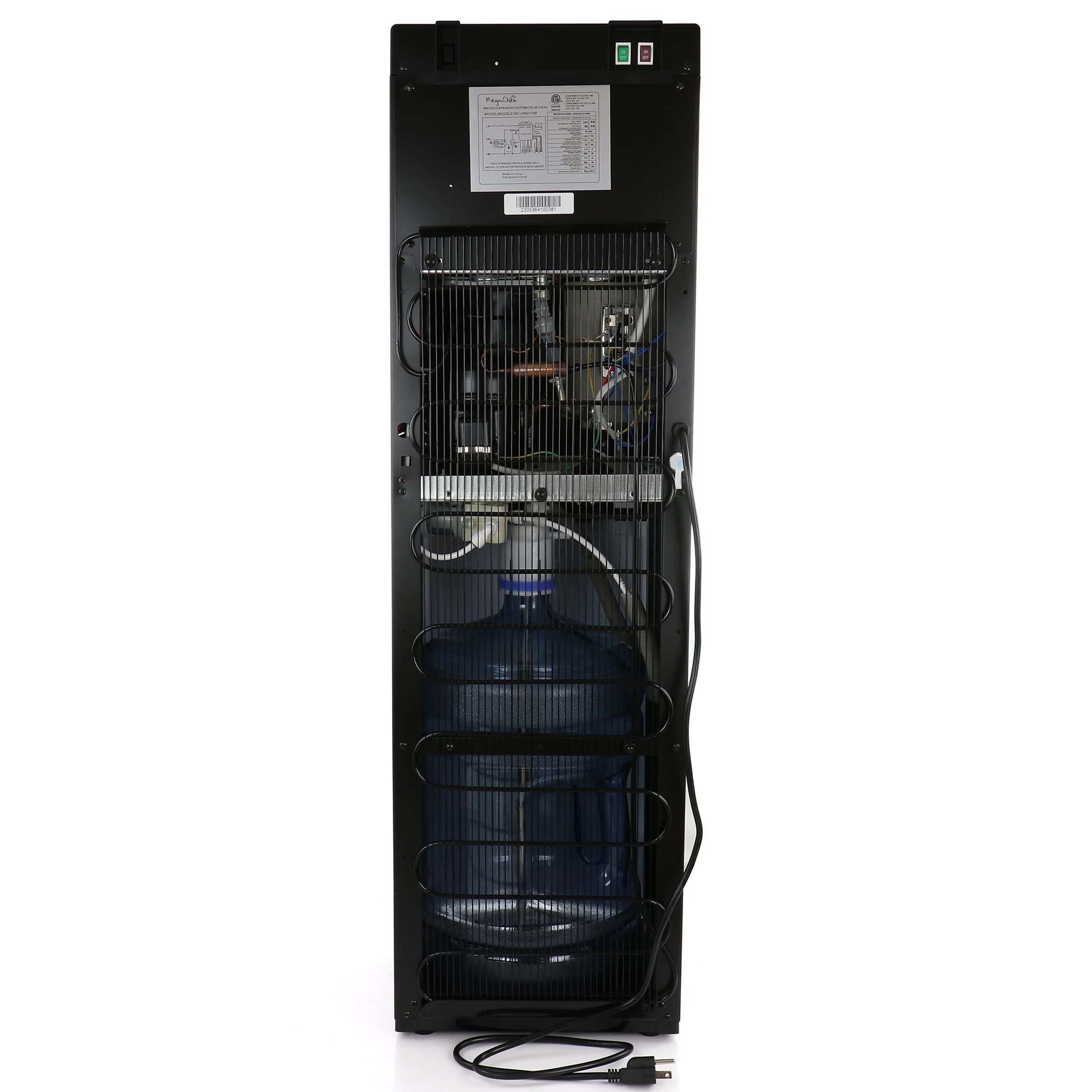 MegaChef Stainless Steel Bottom Load Hot and Cold Water Dispenser 5 Gallon Water Cooler - Image 9