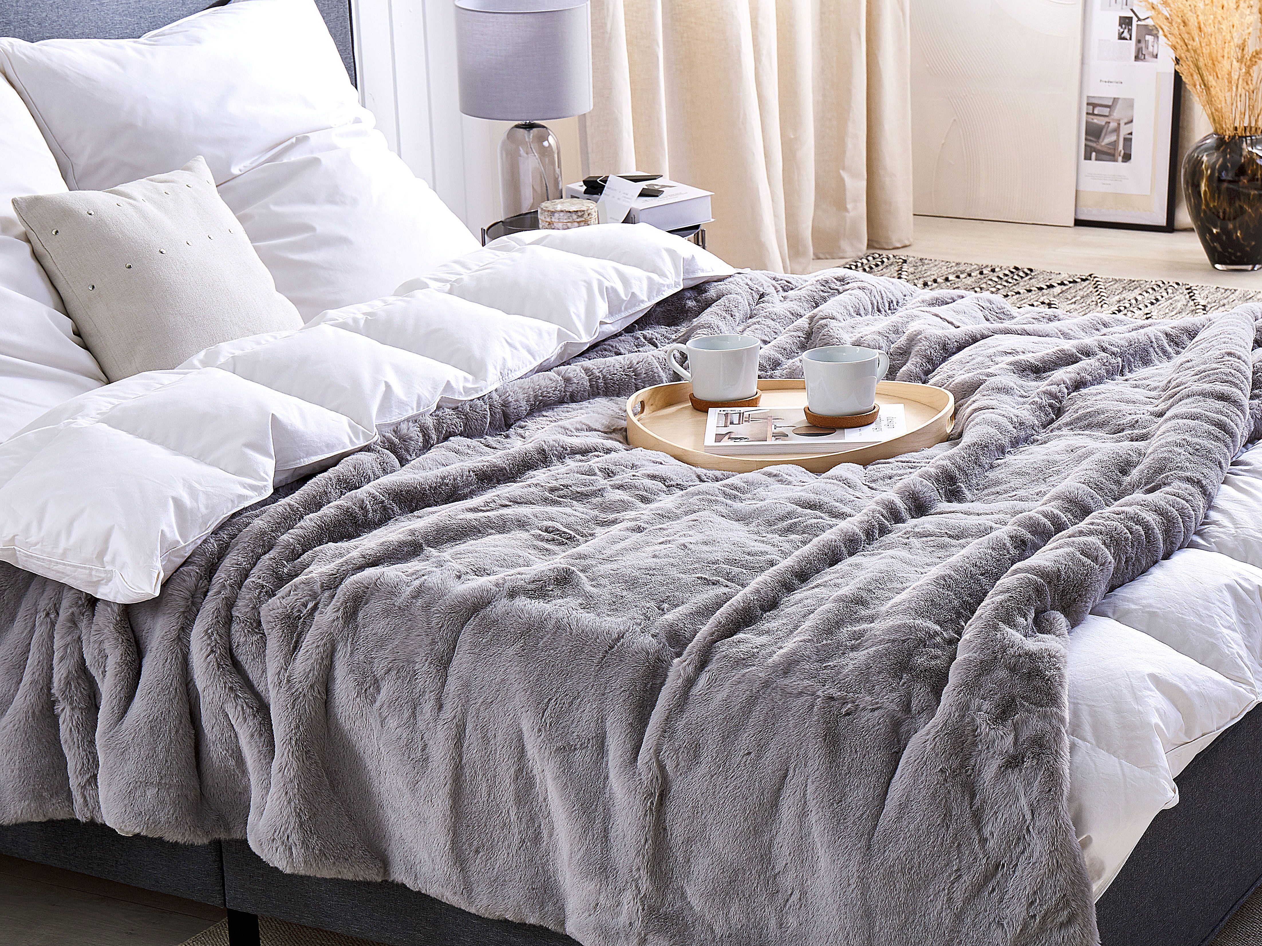 Blanket CHAAB 200 x 220 cm Light Grey