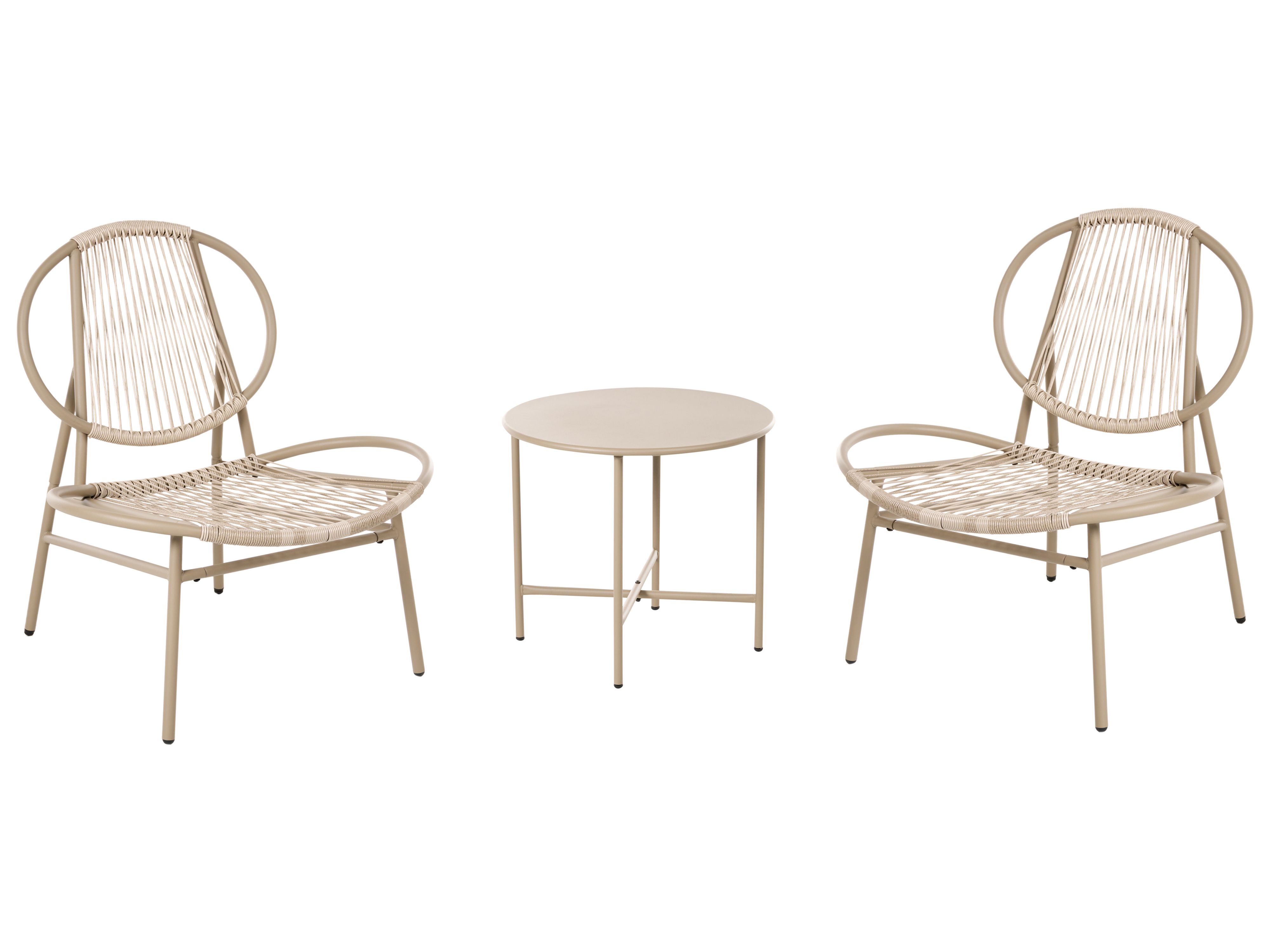 Bistro Set OVARO PE Rattan Beige