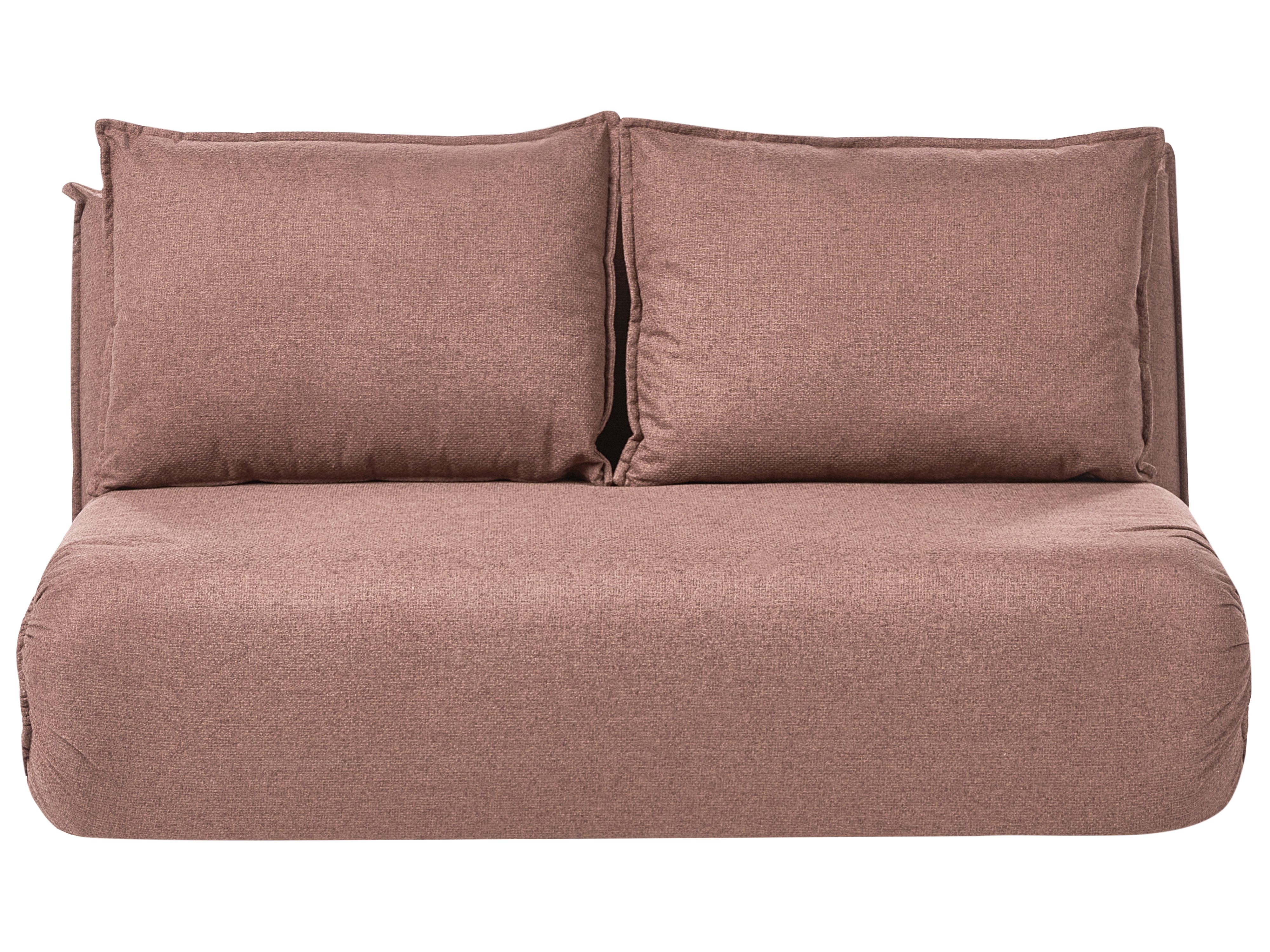 Sofa Bed 2 Seater ROROS Faux Linen Brown