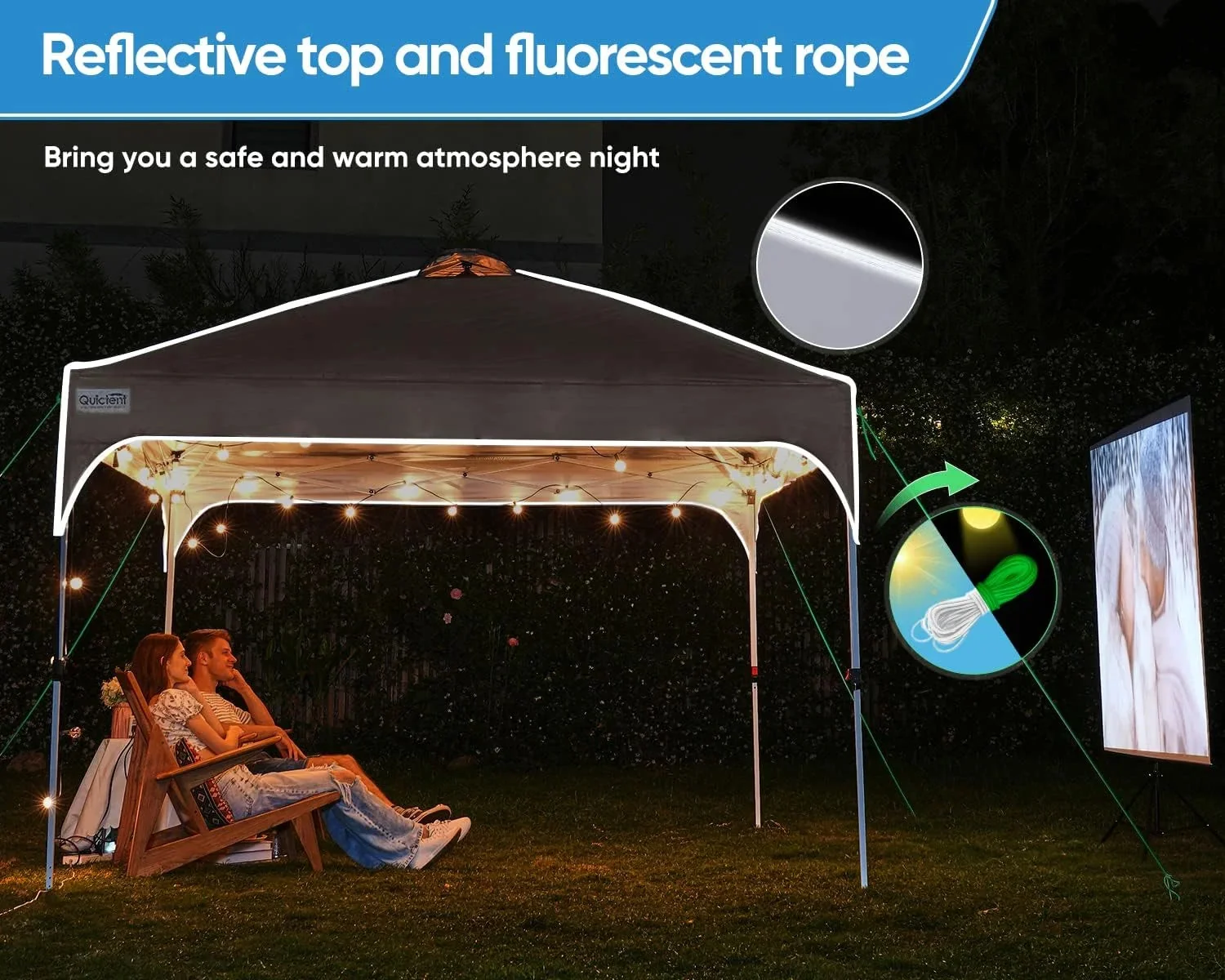 Quictent 10 x 10 ft Pop-Up Canopy Tent With Reflective Top, Fluorescent Rope And Vented Top - Image 17 Quictent 10 x 10 ft Pop-Up Canopy Tent With Reflective Top, Fluorescent Rope And Vented Top - Image 17