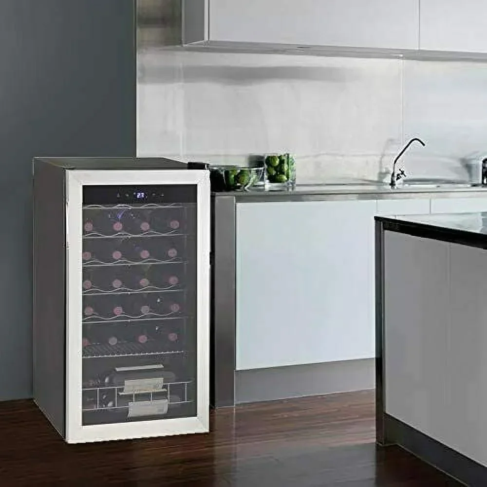 Smad Compressor Wine Cooler 3.1 Cu ft 28 Bottles Stainless Steel Door 110V - JC-88E-2 / D-JC-88E/H