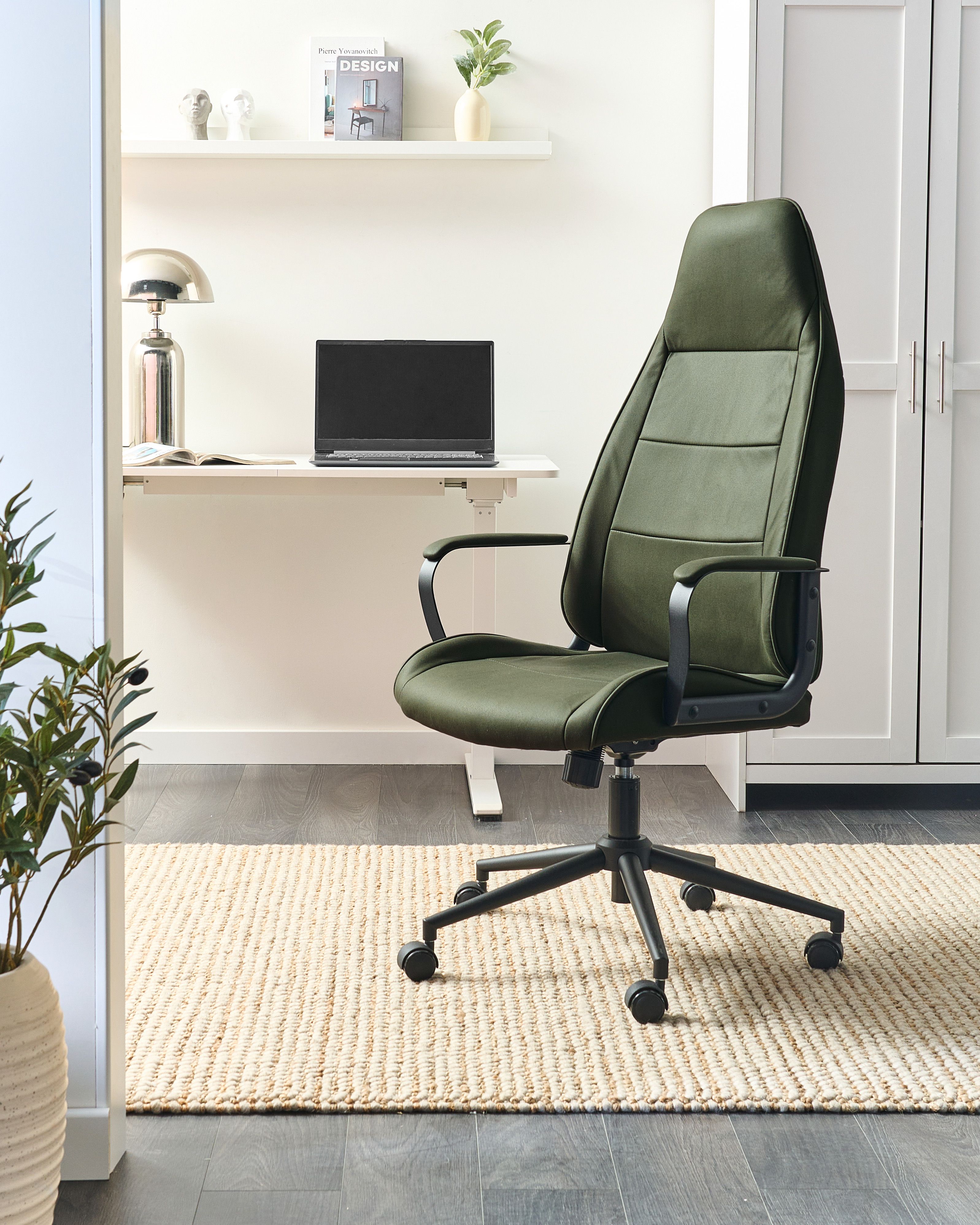 Office Chair REBEL Fabric Dark Green