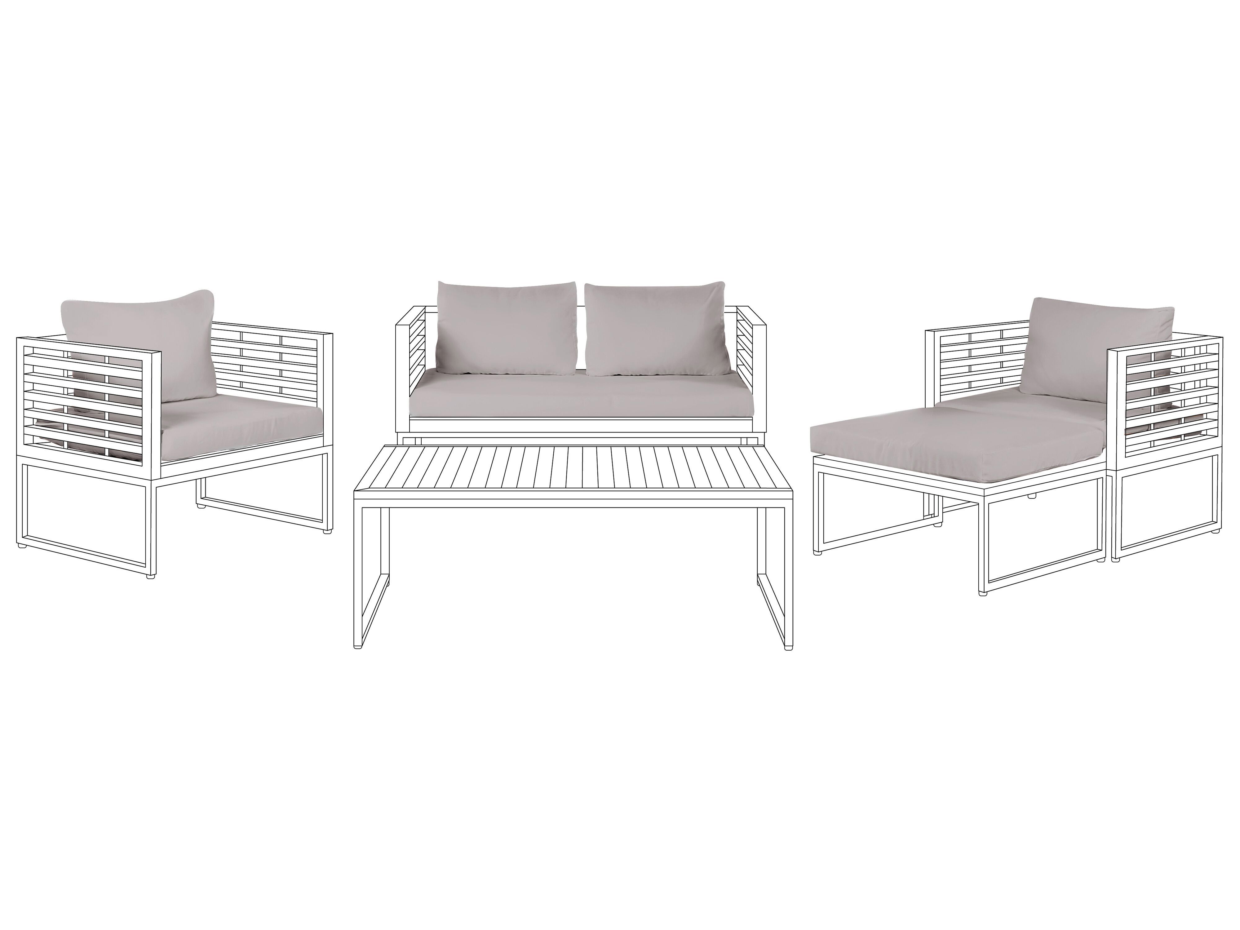 Outdoor Cushion Cover Set BERMUDA Grey