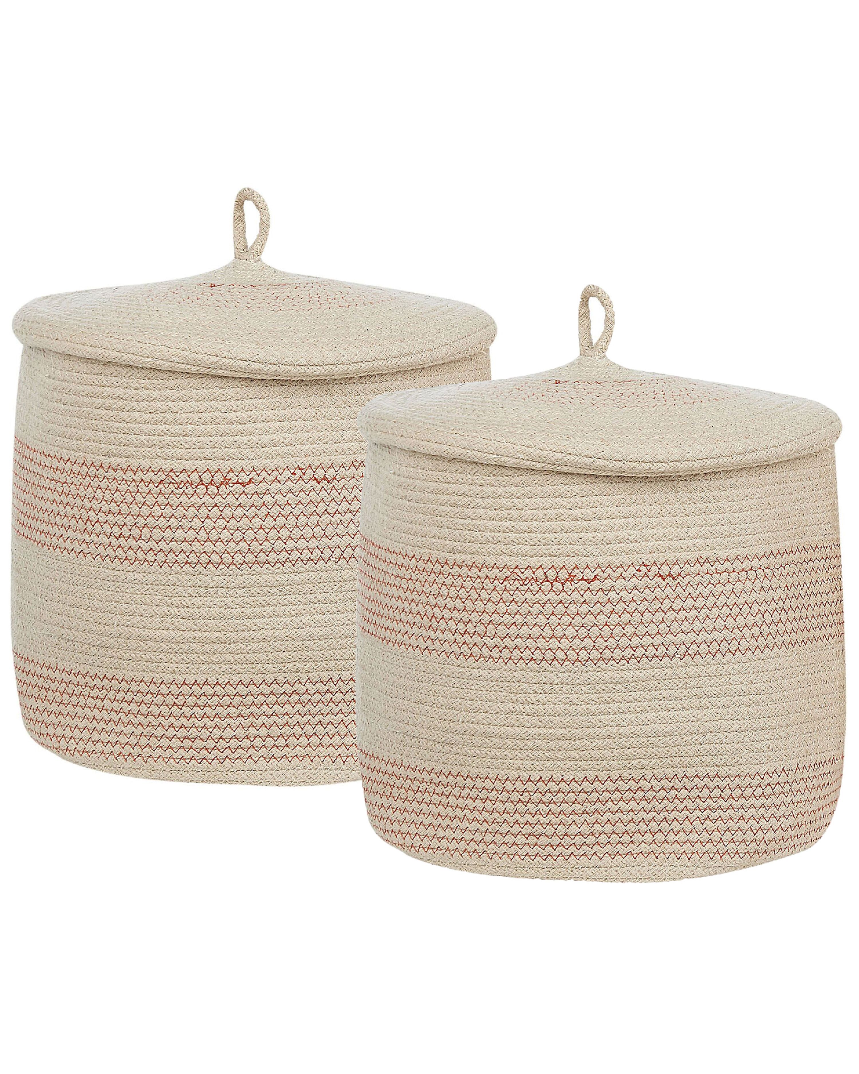 Set of 2 Baskets SILOPI Cotton Light Beige