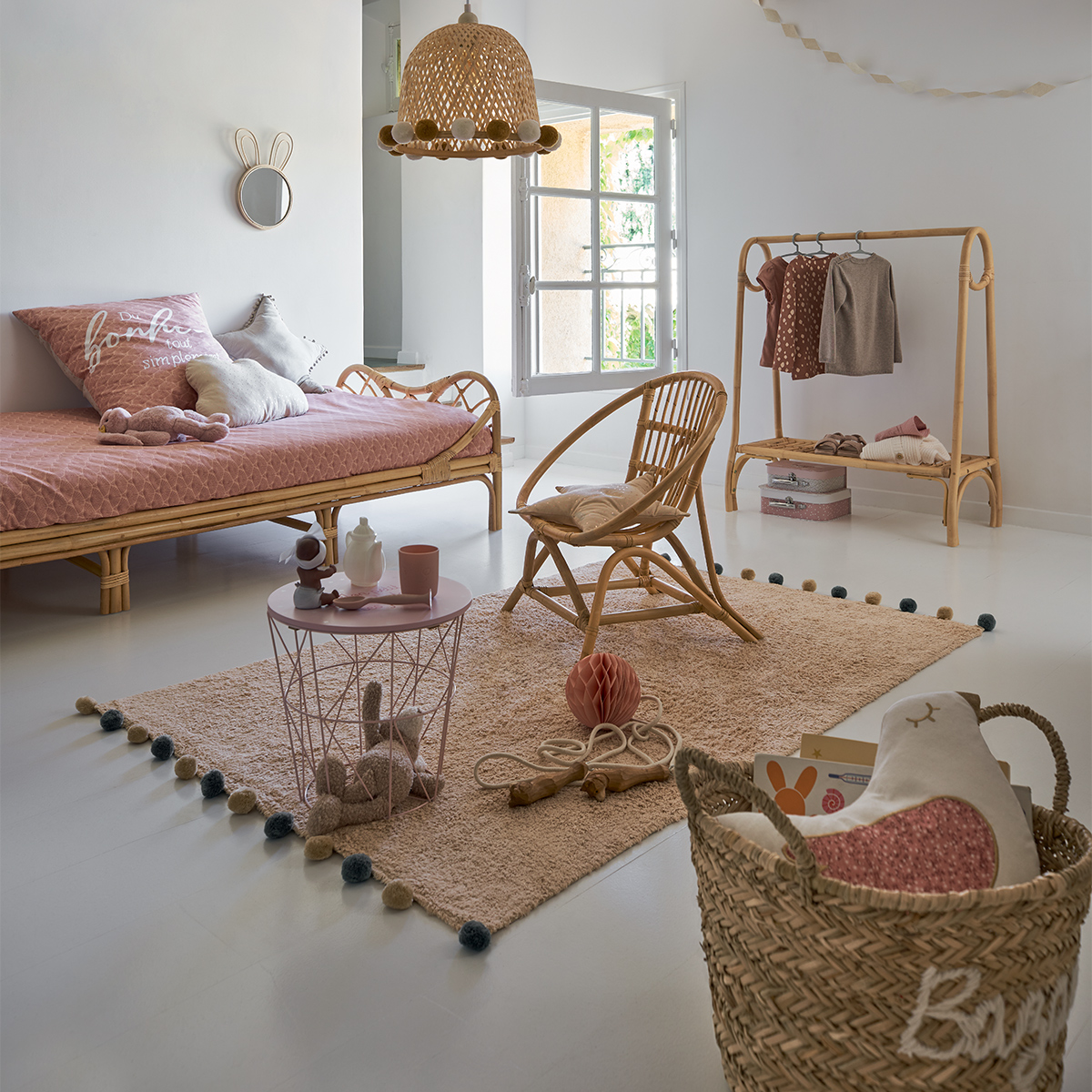 Kids bed Beige, 90x190 cm