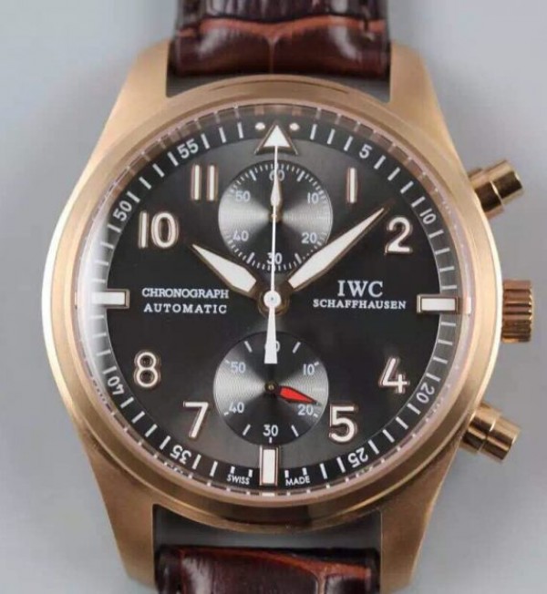 Replica IWC V6 Pilot Chrono IW387805 RG A7750 Gray Dial - Top club