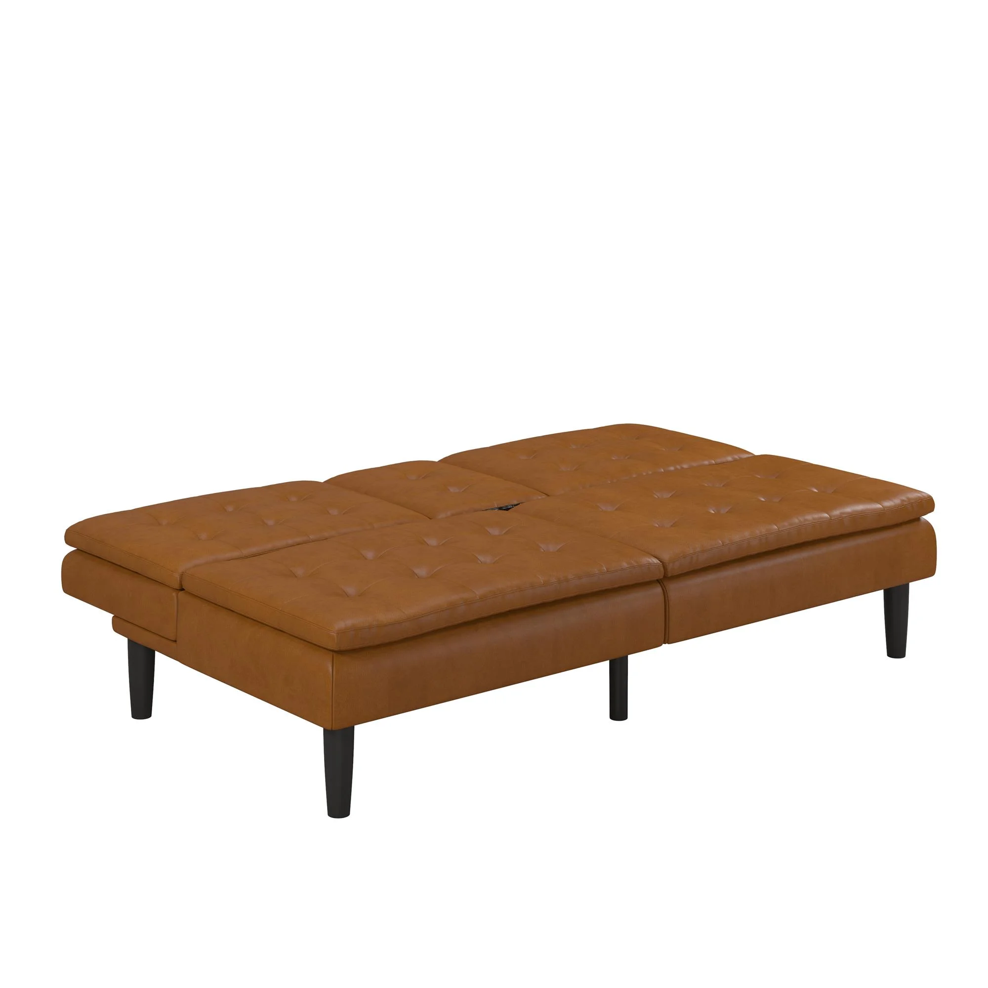 Mainstays Memory Foam 71.5" Futon with Cupholder and USB, Black Faux Leather - Image 43