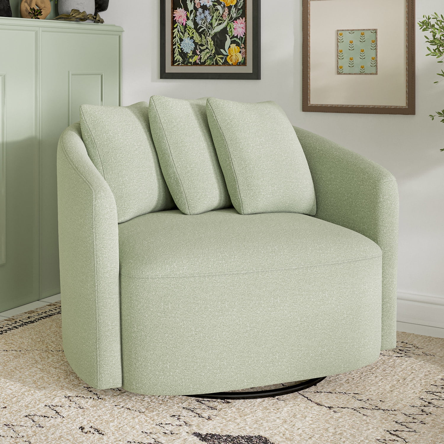 Beautiful Drew Accent Chair by Drew Barrymore, Cream Boucle - Image 44