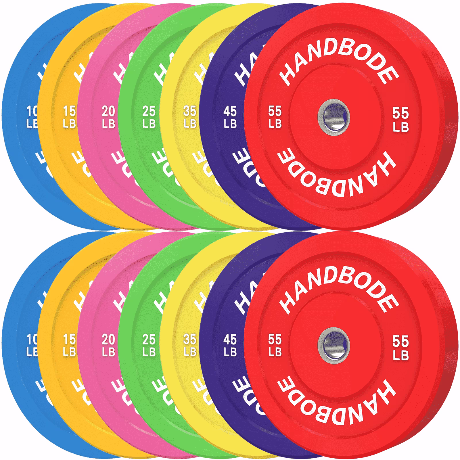 HANDBODE Bumper Plates Olympic Weight Plates, Colored Rubber plate for Weight Lifting and Strength Training 140LB - Image 11