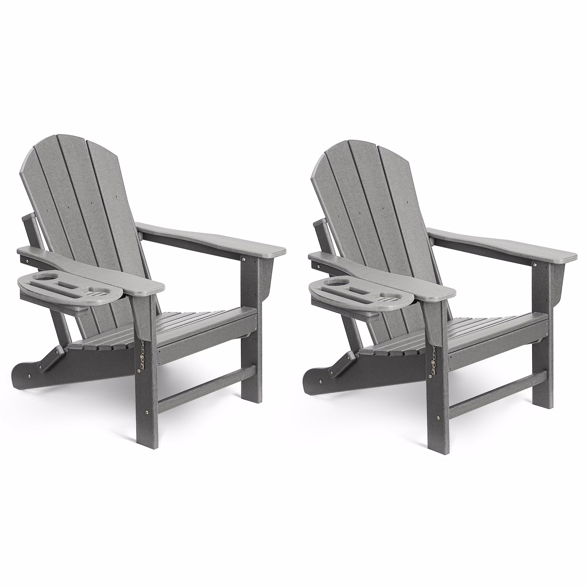 FOOWIN HDPE Plastic Adirondack Chairs Set of 4, Black - Image 22