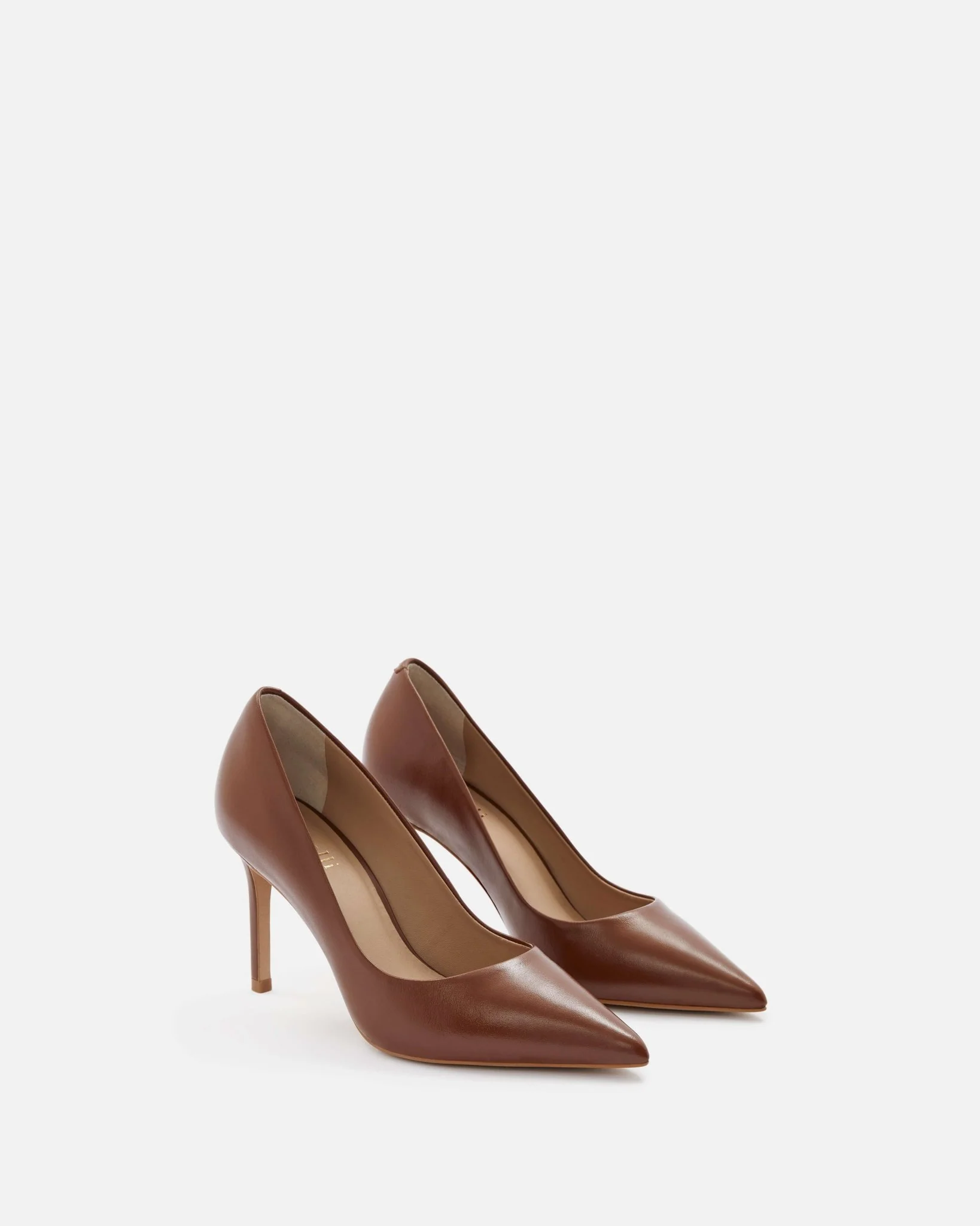 ESCARPINS KAROLINA COGNAC - Escarpins en cuir à bouts pointus