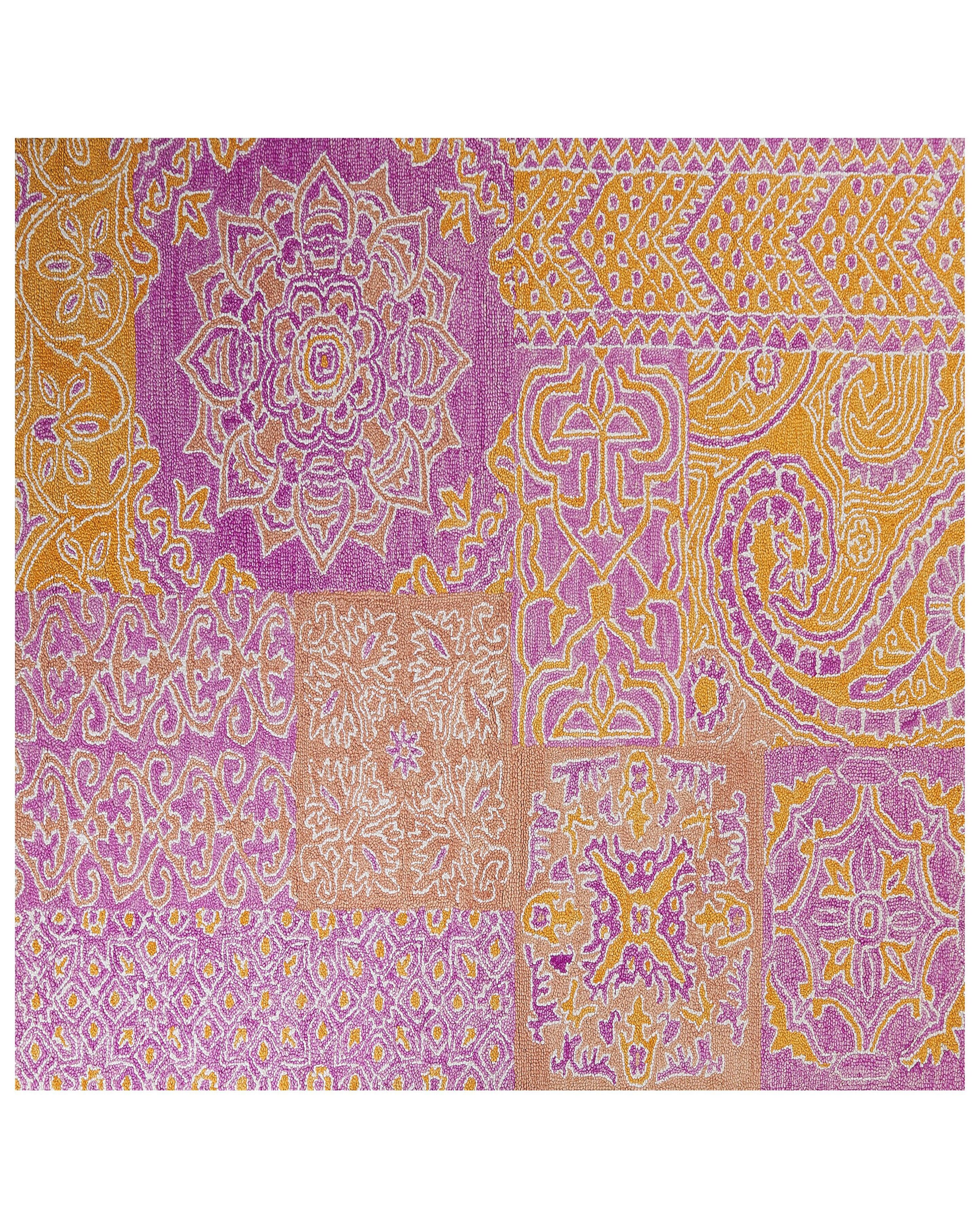 Rug AVANOS Pink 200 x 200 cm Wool
