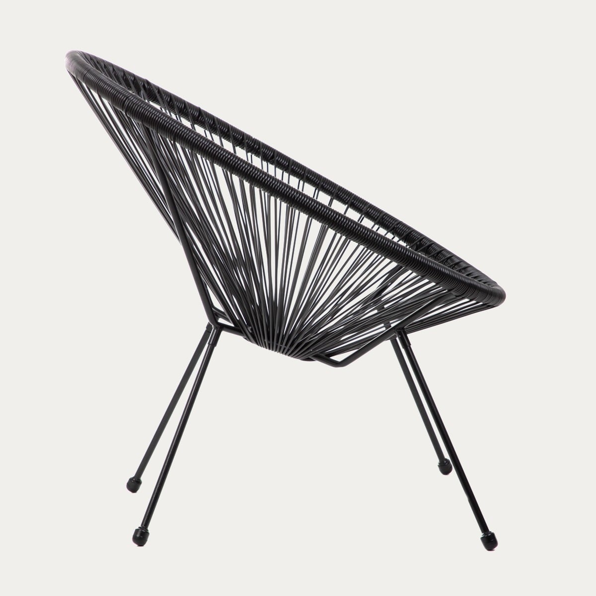 Zestaw 2 foteli ACAPULCO FIESTA z okrągłej linki technorattan czarnych 70x73x80 cm