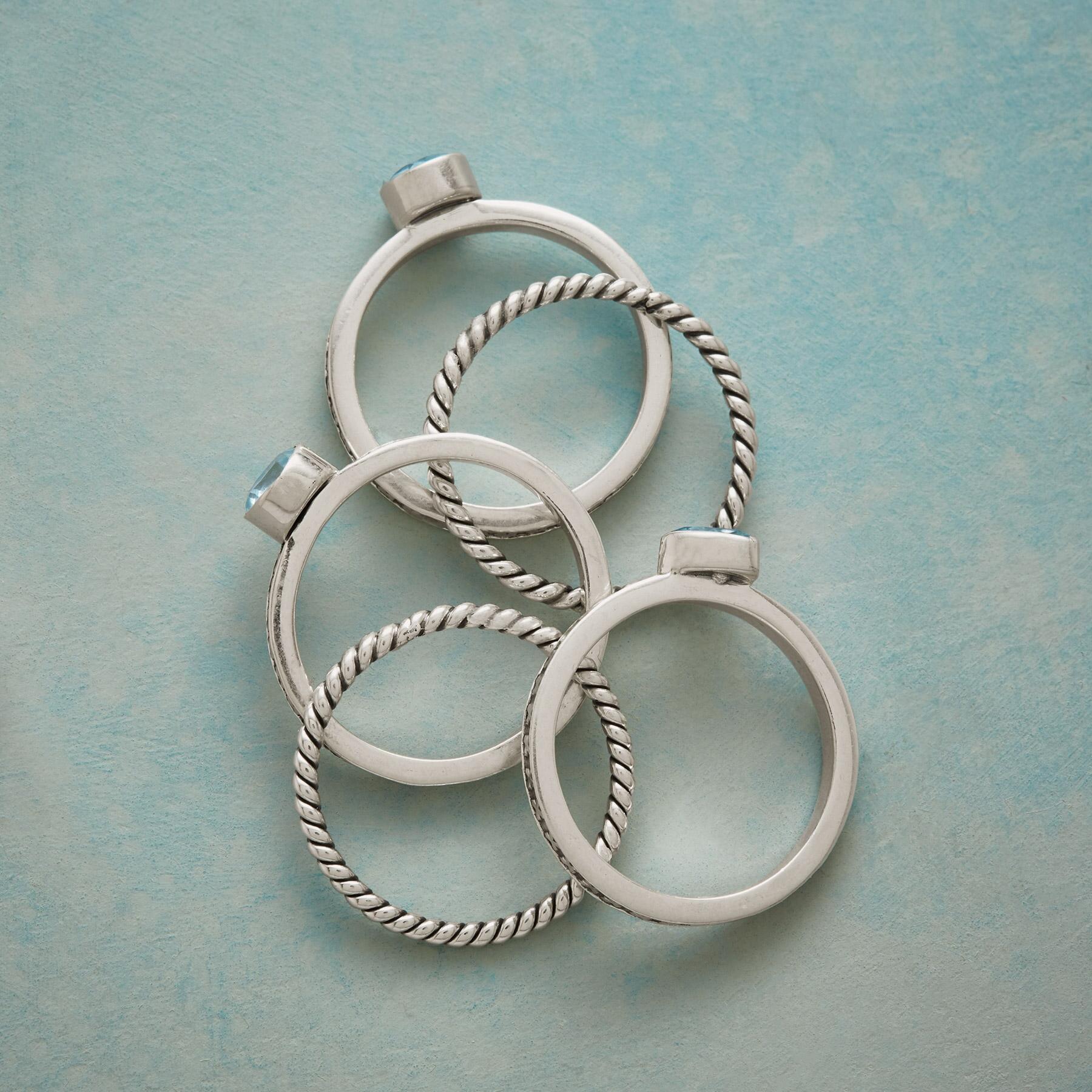 Topaz Twist Rings, Set Of 5 - Sundance Clothing